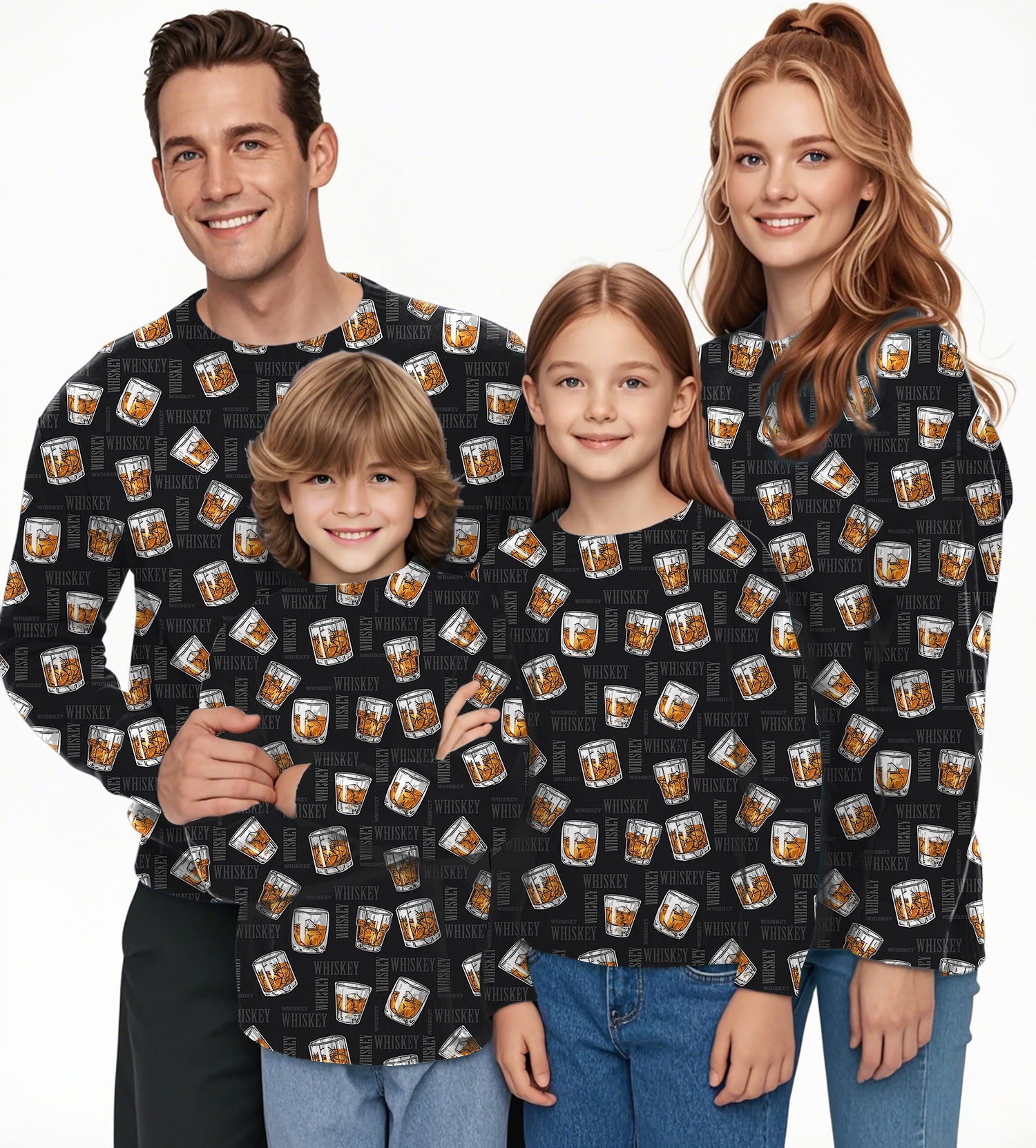 Whiskey Crewneck Pullover Ugly Sweater Men Women boy girl family