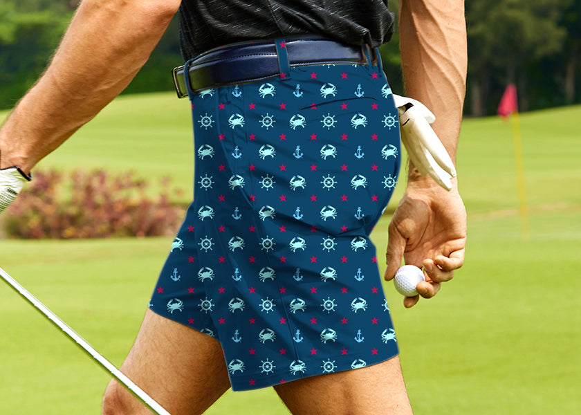 Men Crabs and Stars Golf Shorts