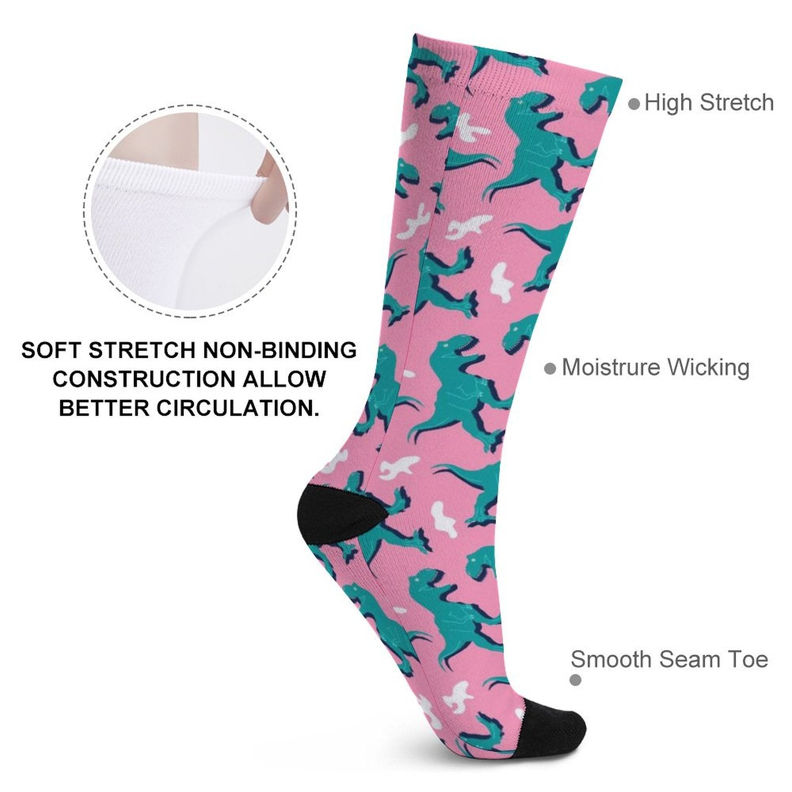 Green Dinosaur Prined socks Gifts for Men Women