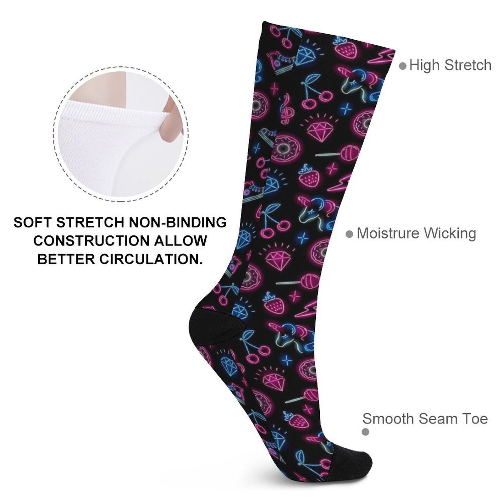 neon Love Prined socks Gifts for Men Women