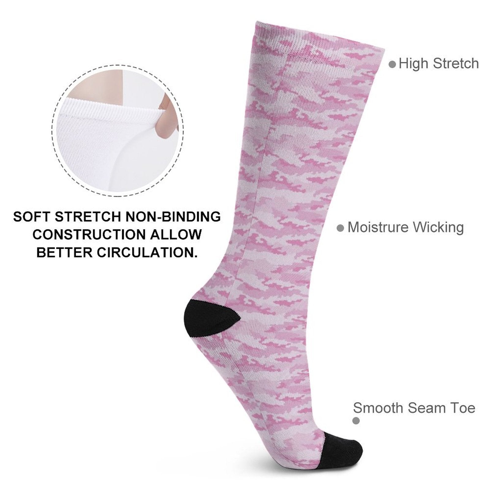 PINK HEX CAMO Prined socks Gifts for Men Women