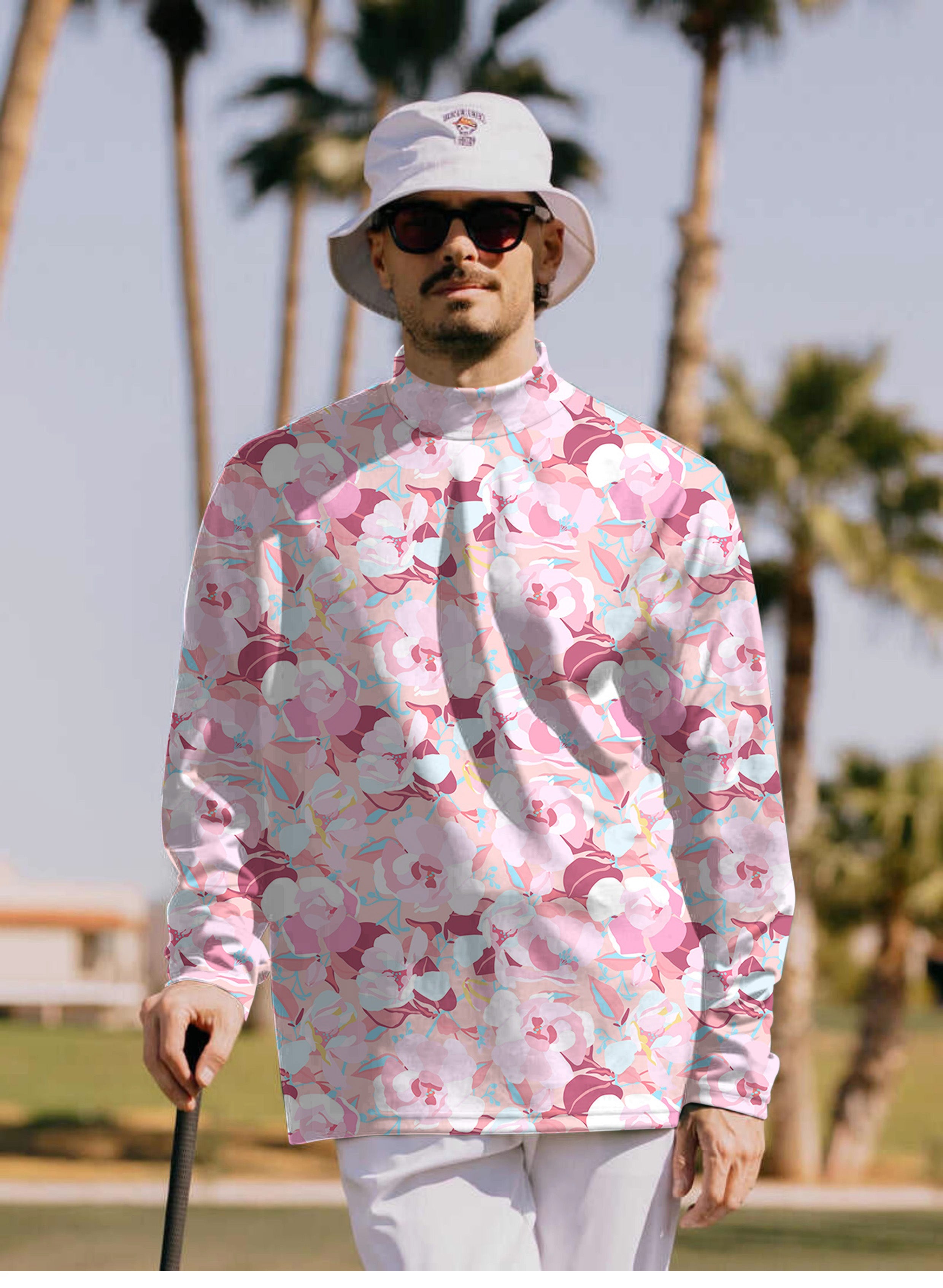 Men's Summer Camo Pullover High neck Long/Short sleeve T-Shirt