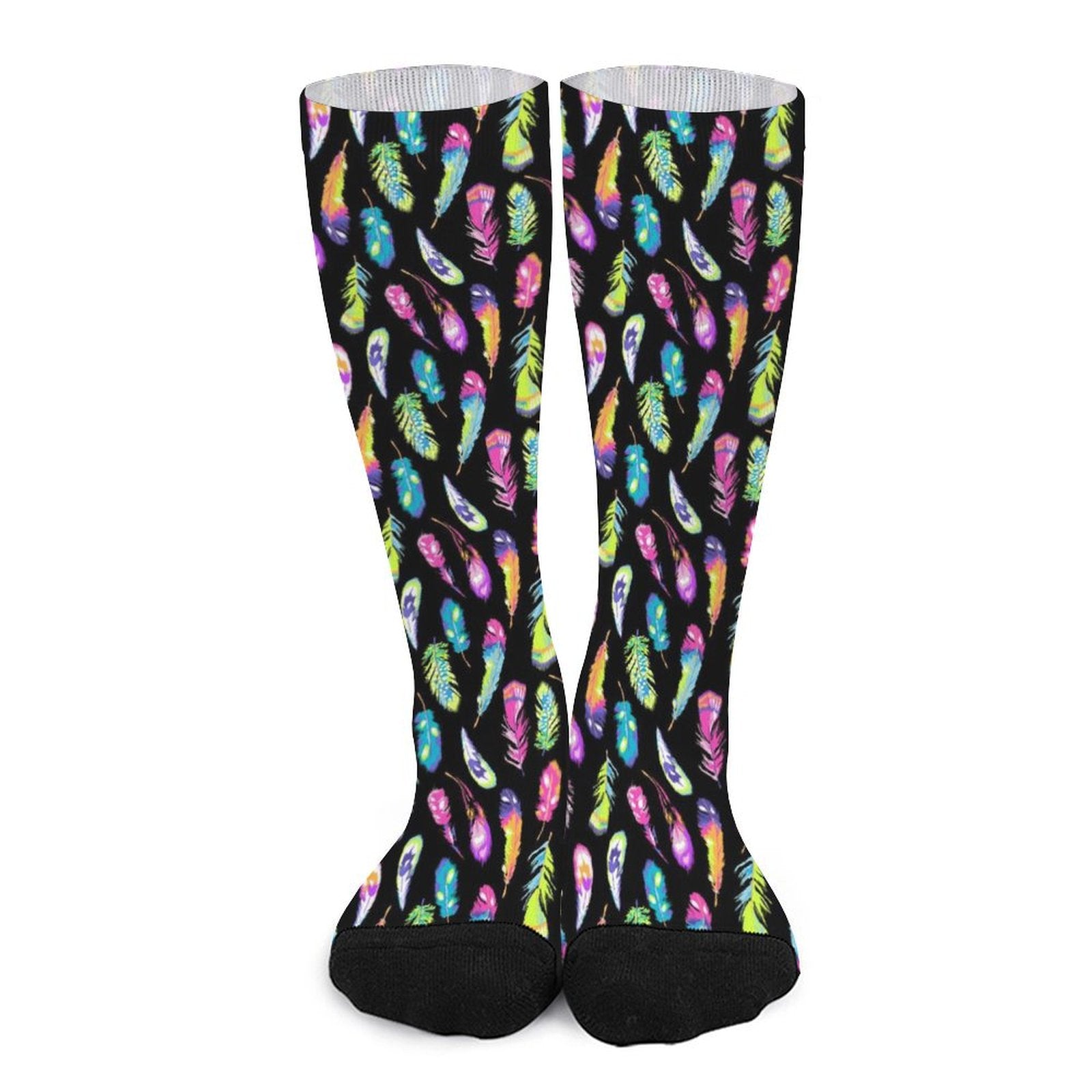 Colorful feathers Prined socks Gifts for Men Women