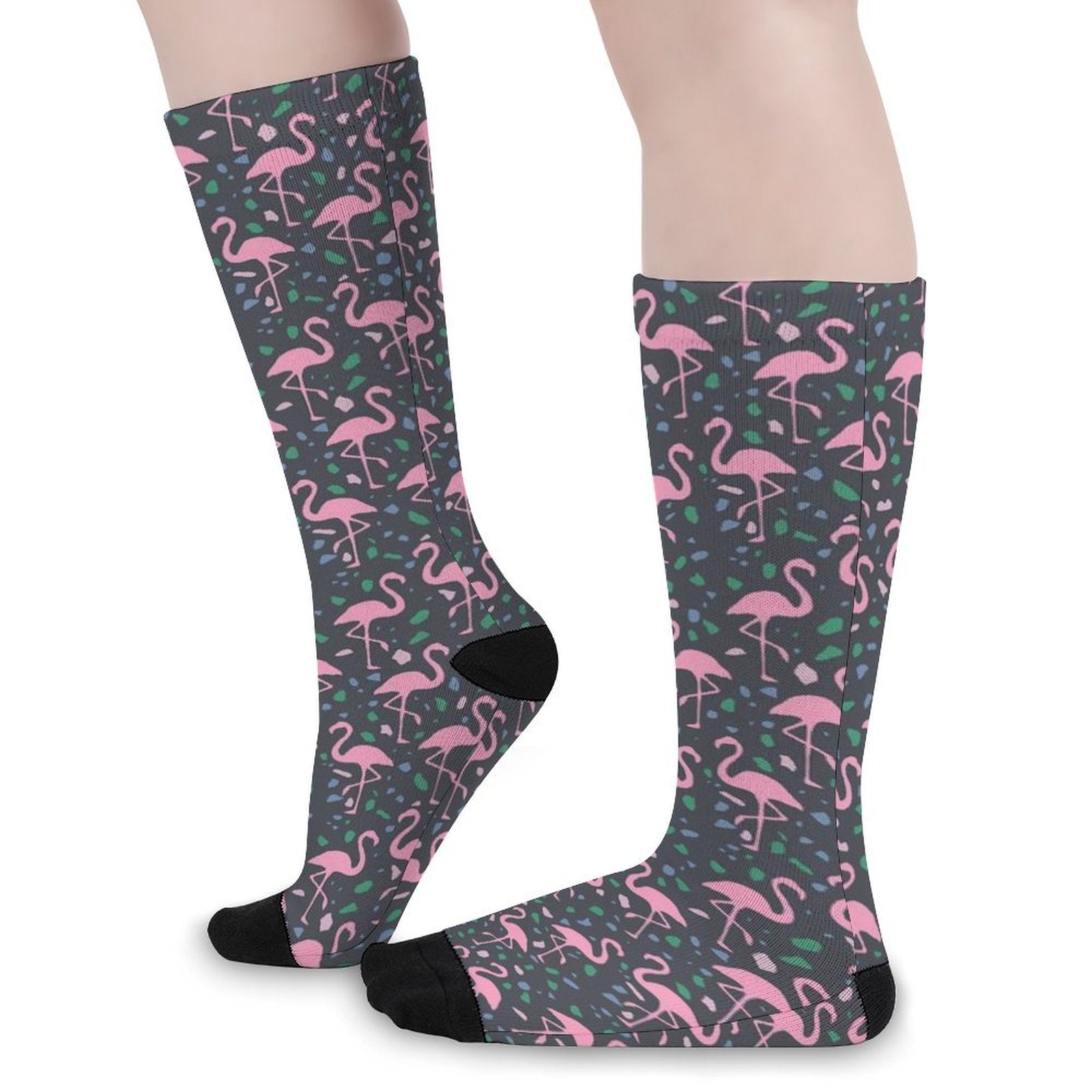 Terrazzo Flamingo Prined socks Gifts for Men Women