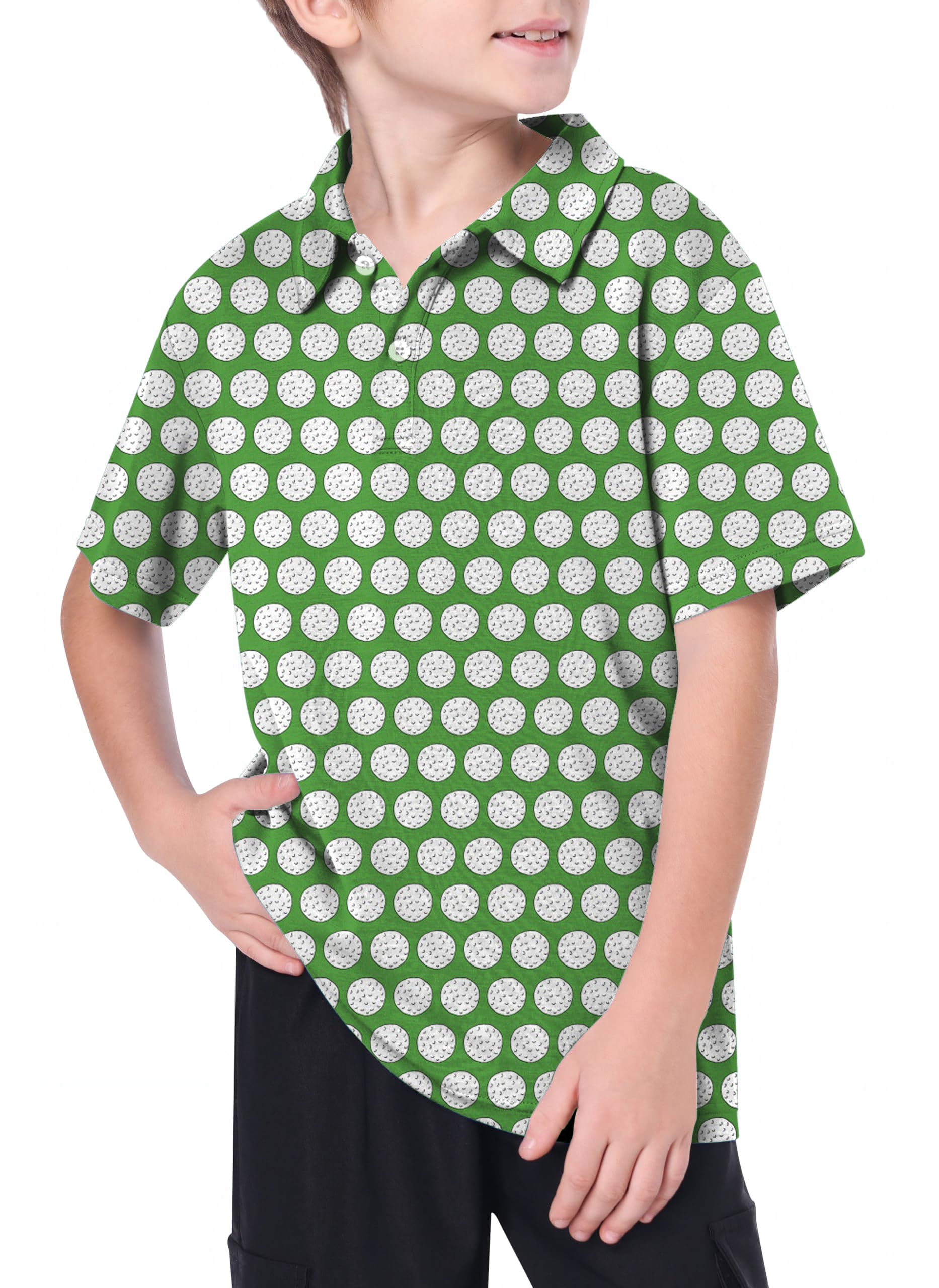 Youth green ball Golf Polo