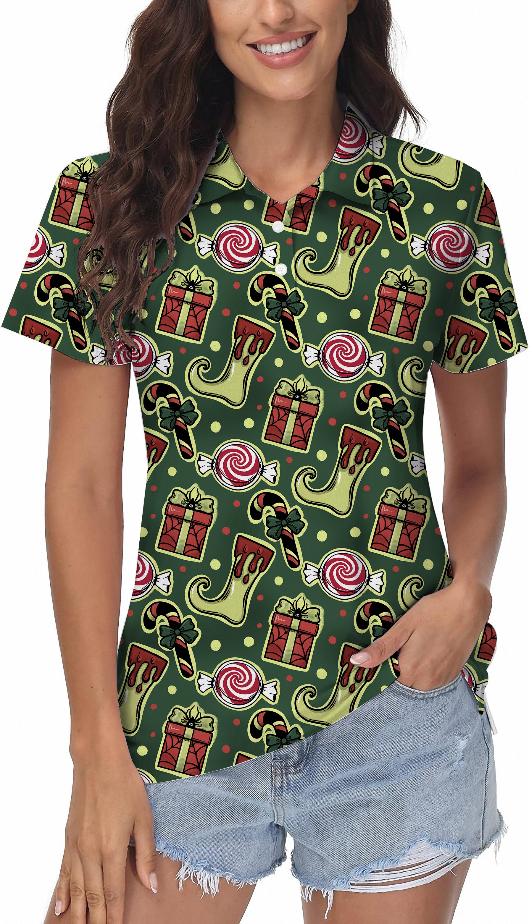 Christmas socks Gift Women's Golf Polo