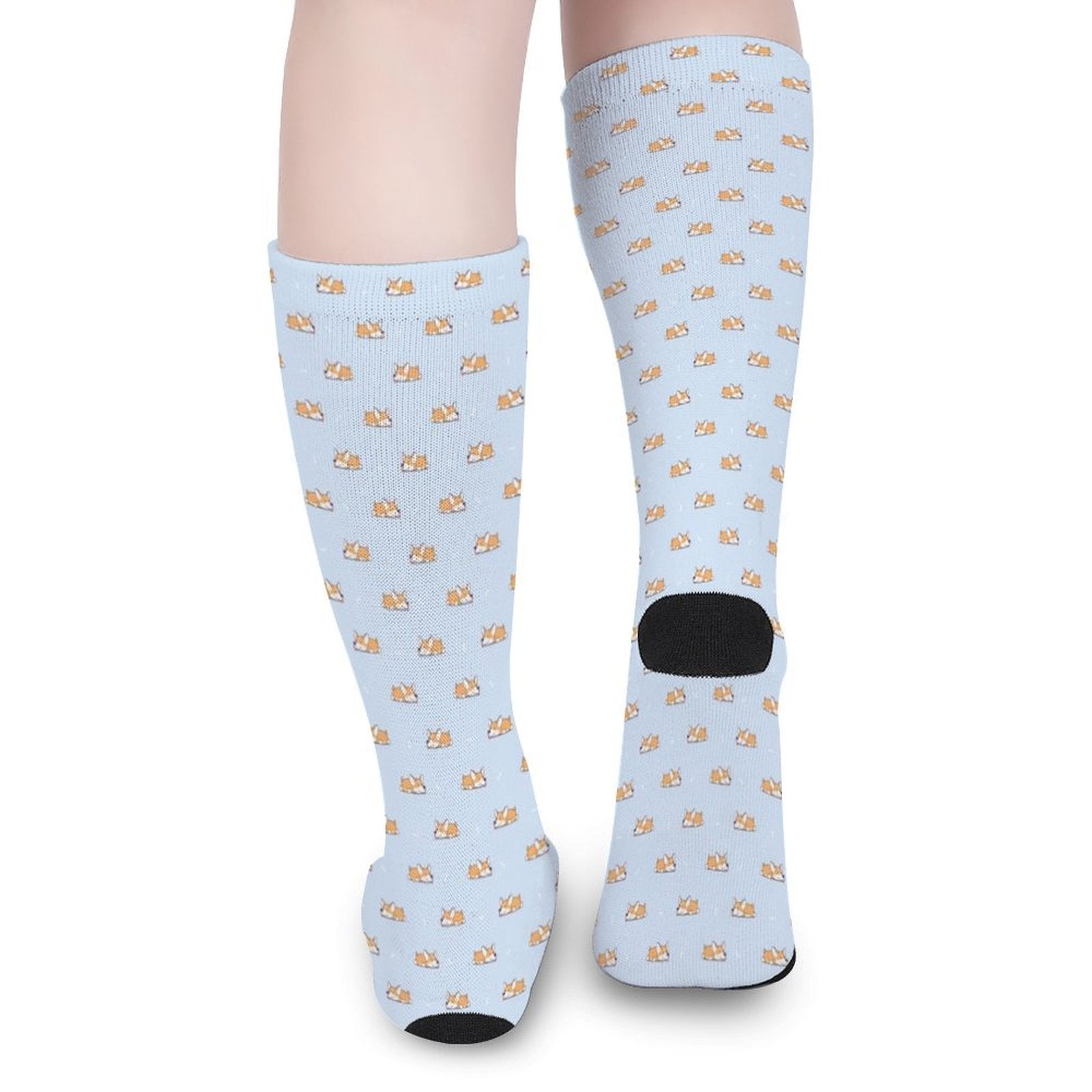 Cute corgi printed socks for men and women with cushioned sole and soft polyester blend for comfortable all-occasion wear