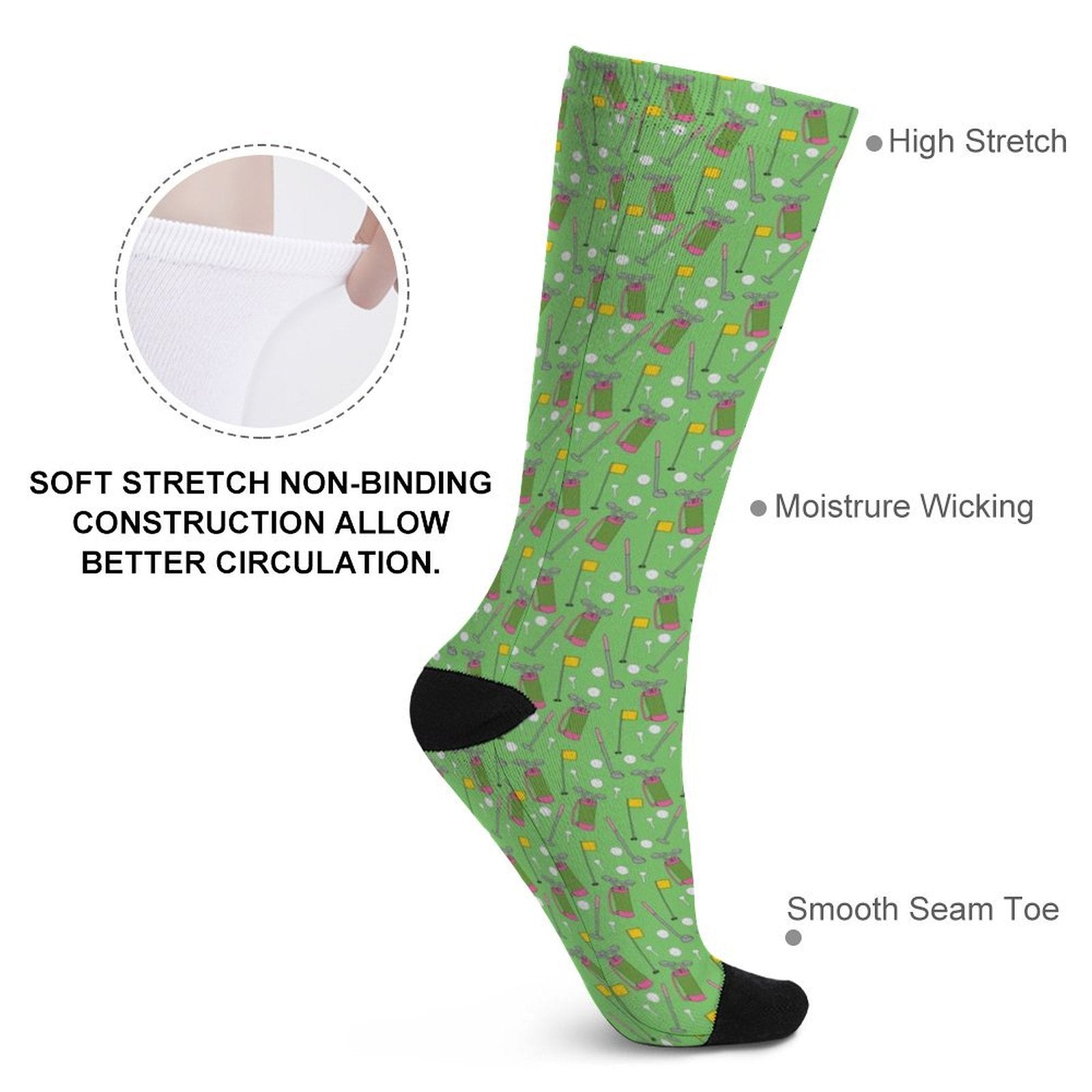 golf bag Prined socks Gifts for Men Women