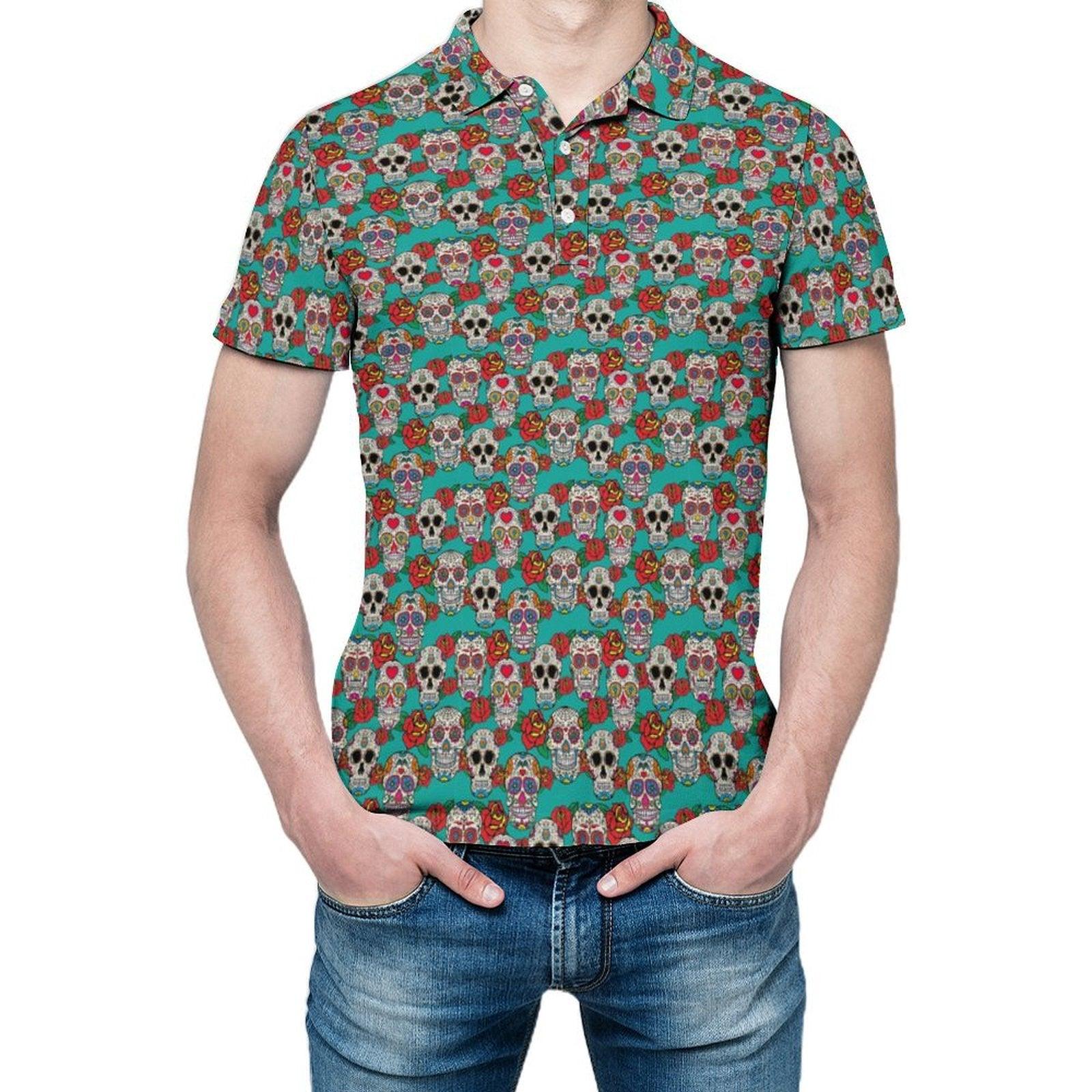 Skull and Rose Men's golf polo