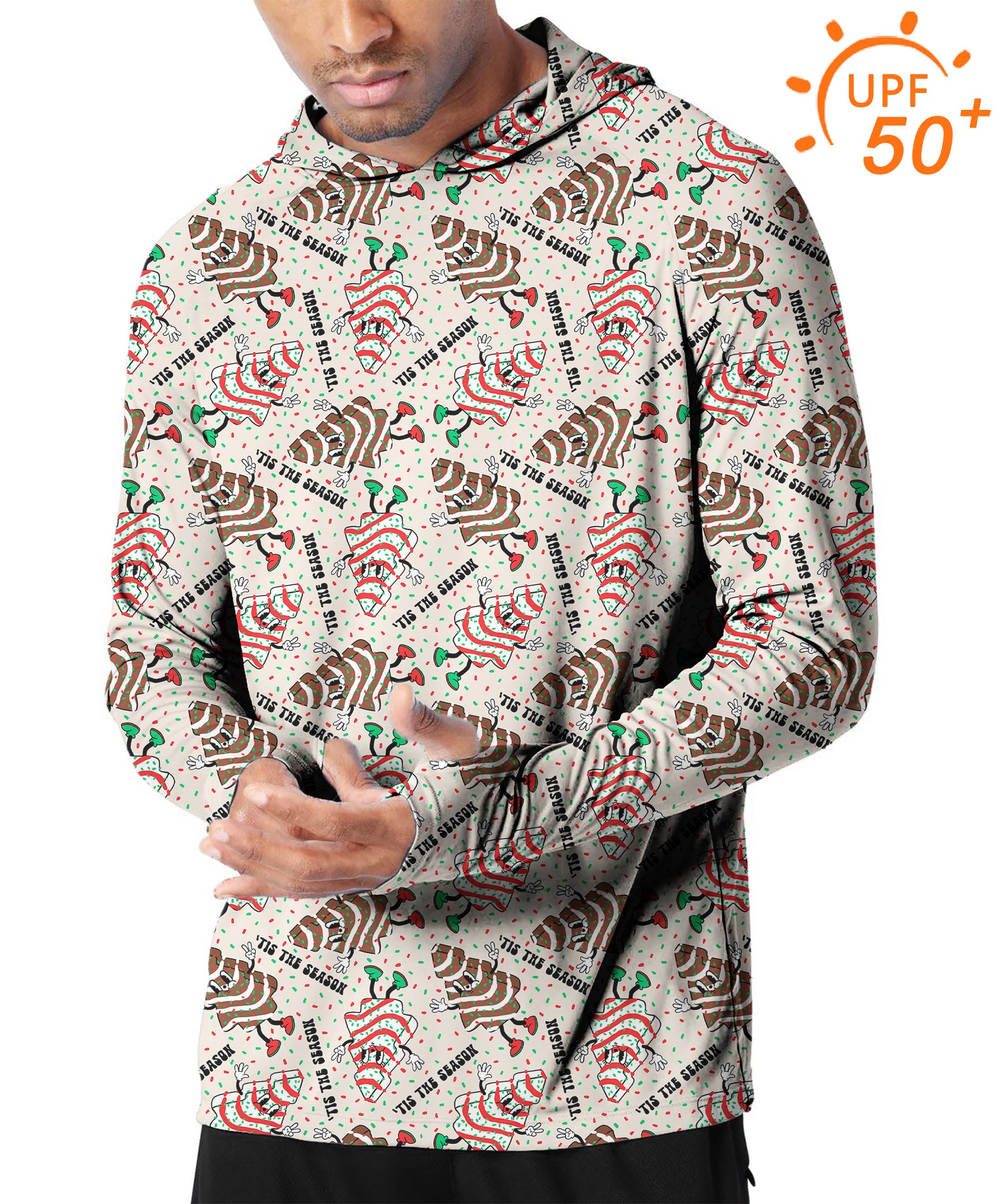 Men's Outdoor Cake Christmas Golf Sun Protection Slim Fit hoodies