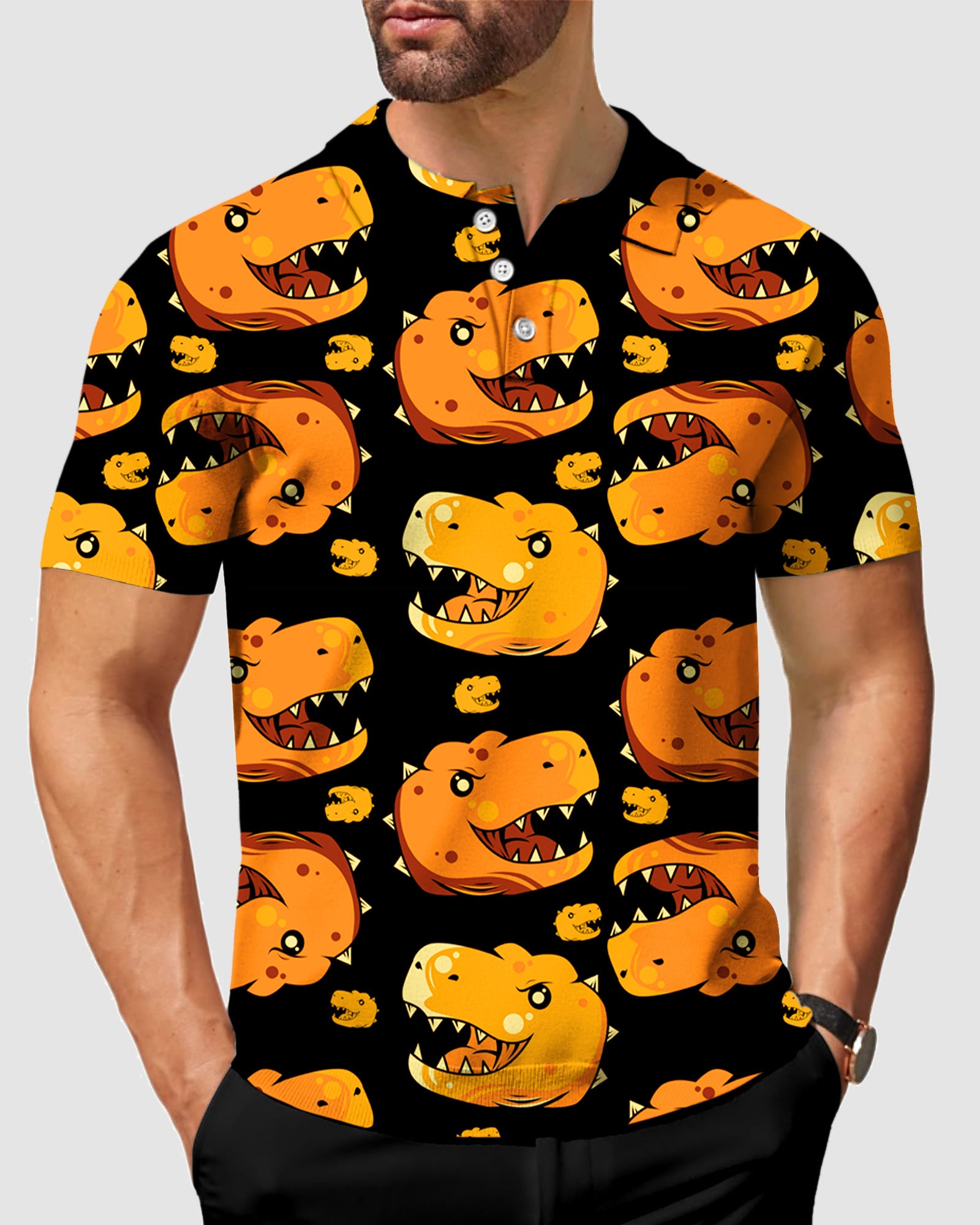 Men's Dino Heads Golf Polo