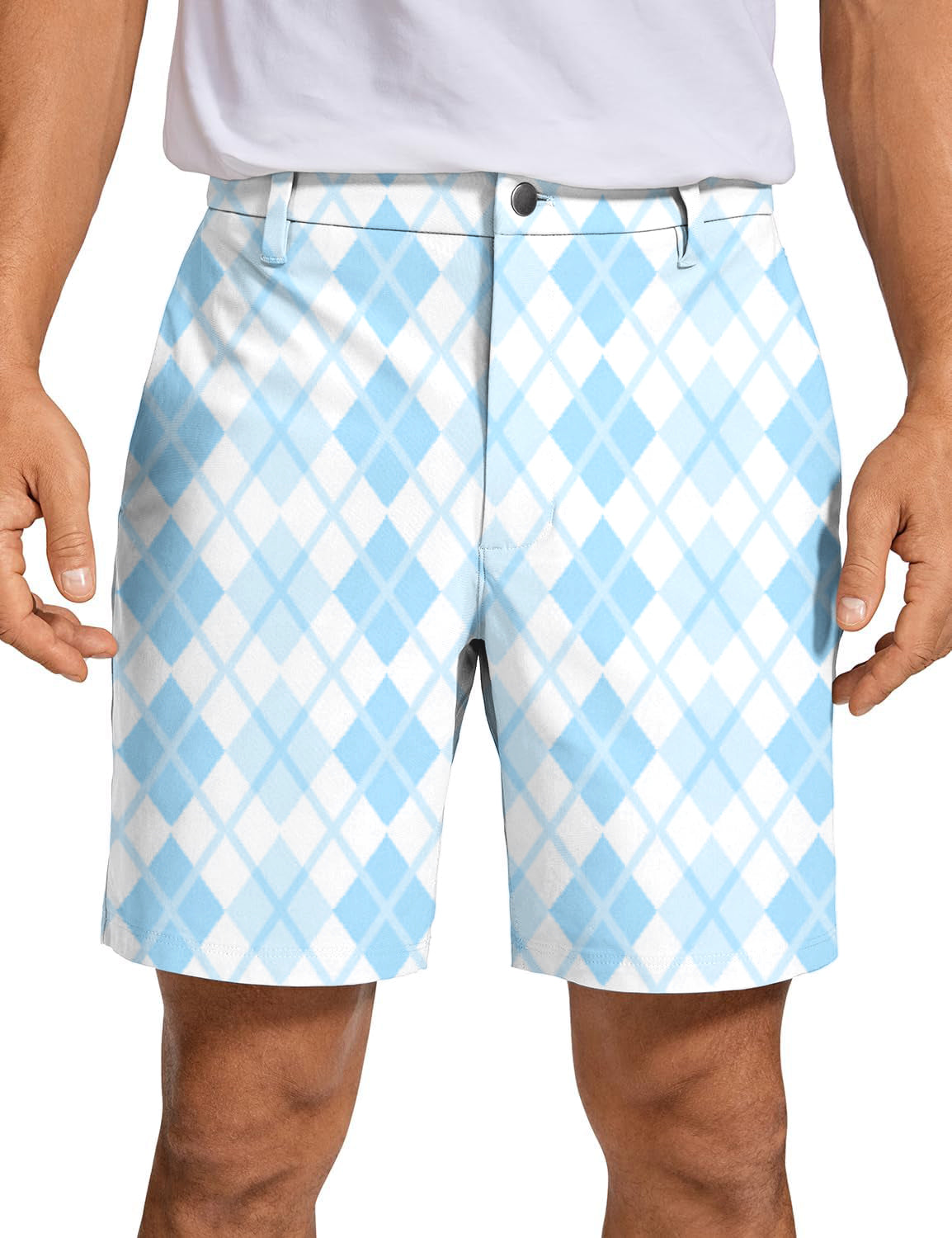 Argyle Men's bule grid Golf Shorts