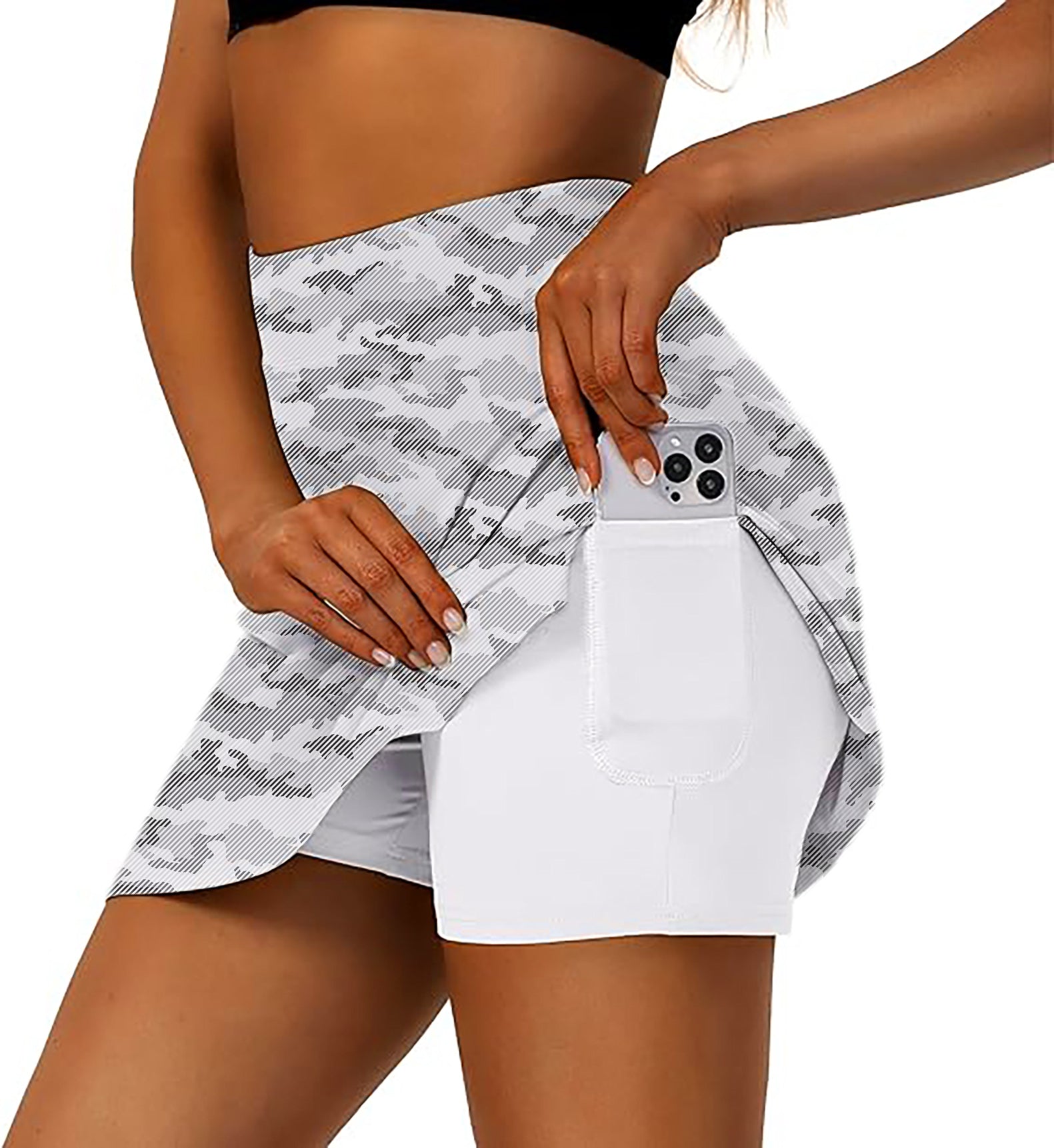 Snow Camo Women's Athletic Golf Skorts Flared Skirts