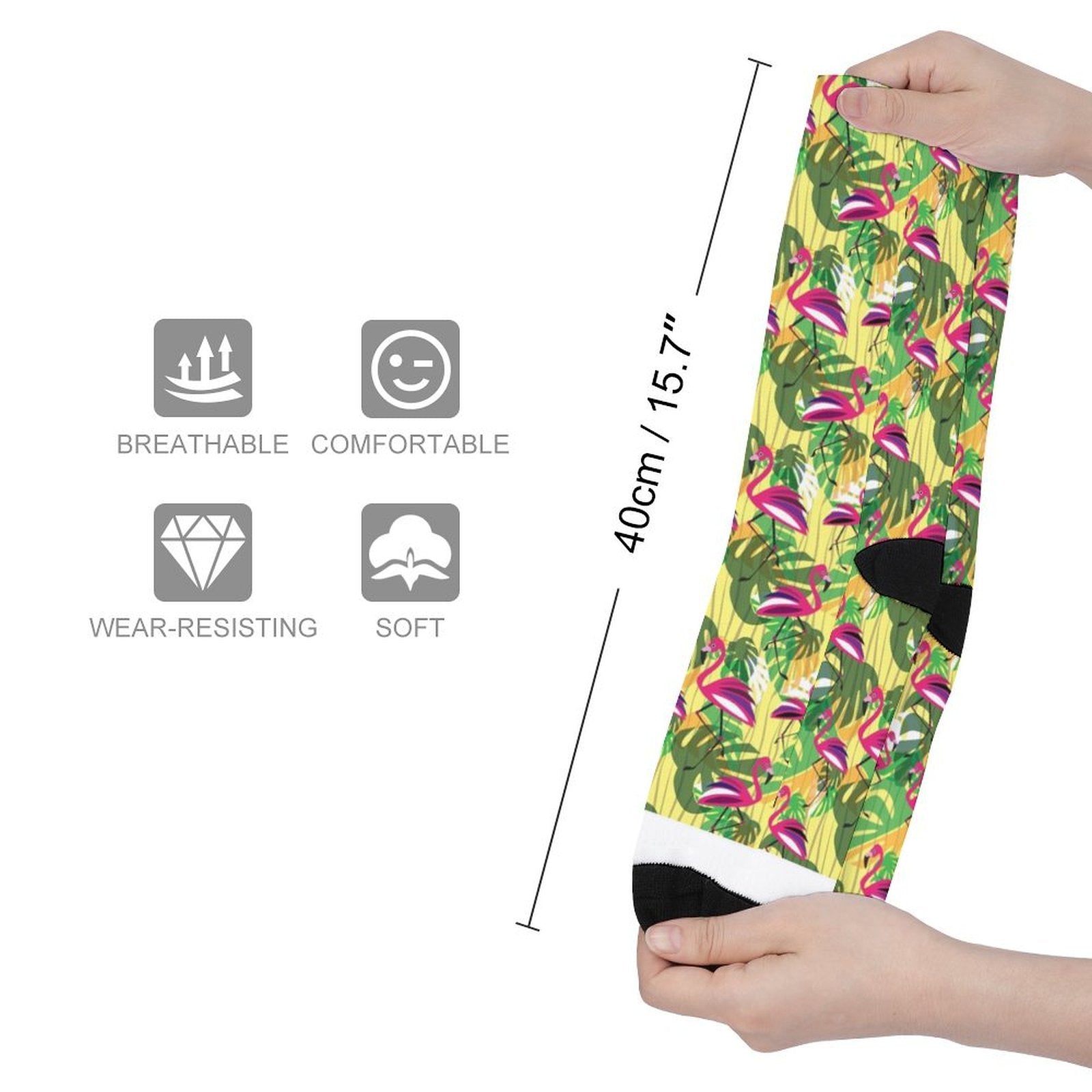 pink Flamingo Prined socks Gifts for Men Women