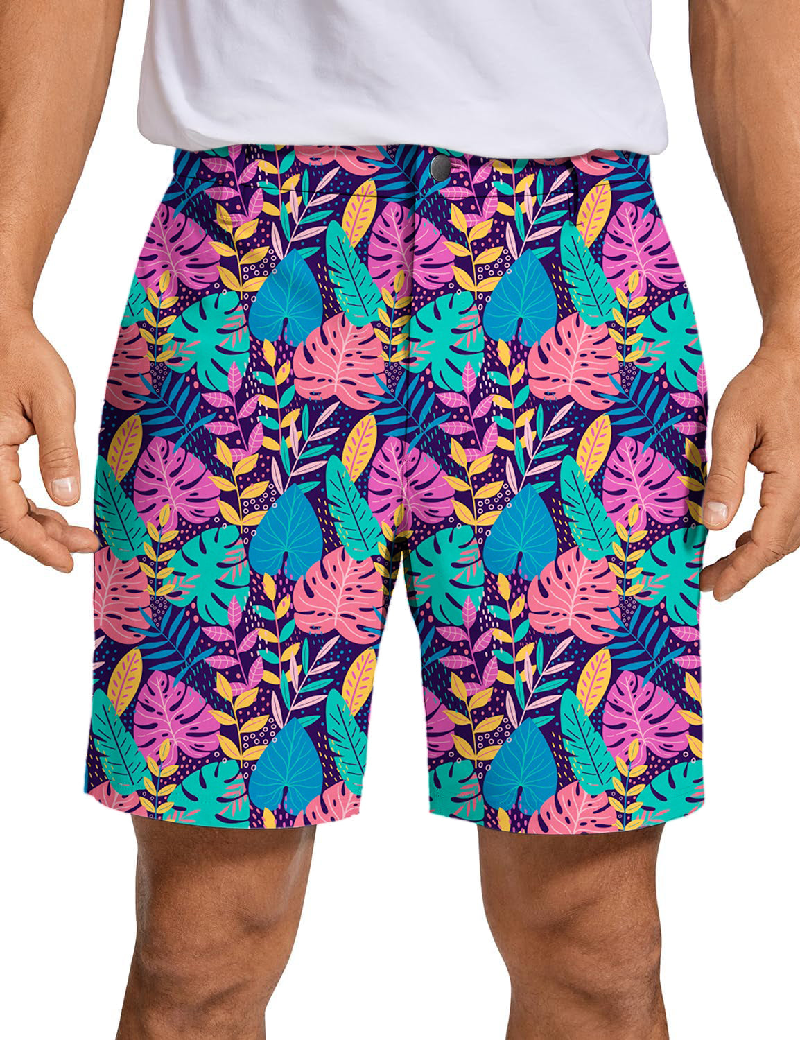Men's Tropical palm leaf Golf Shorts