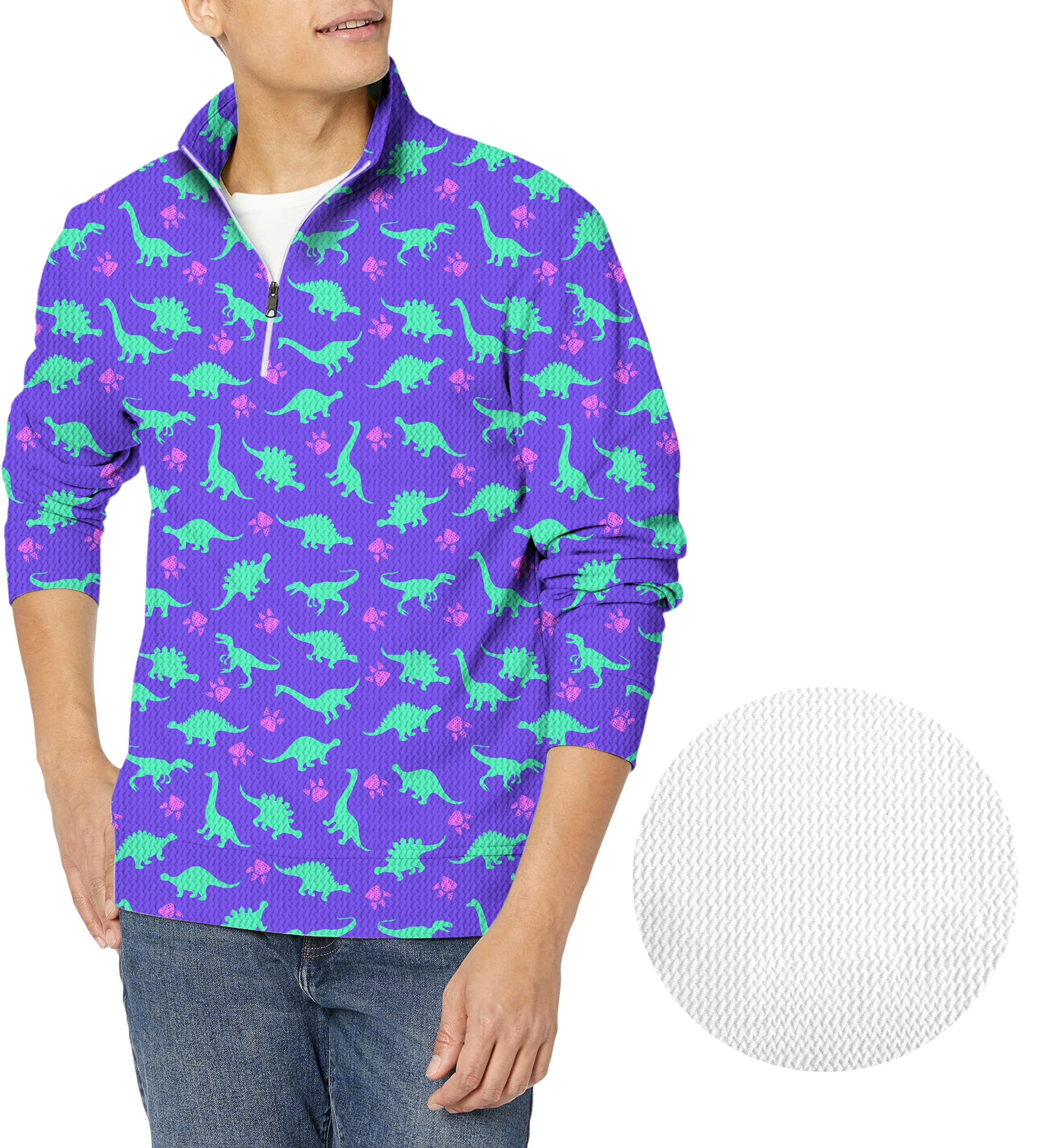 Land Before Time-Men's Golf Waffle Zipper Pullover