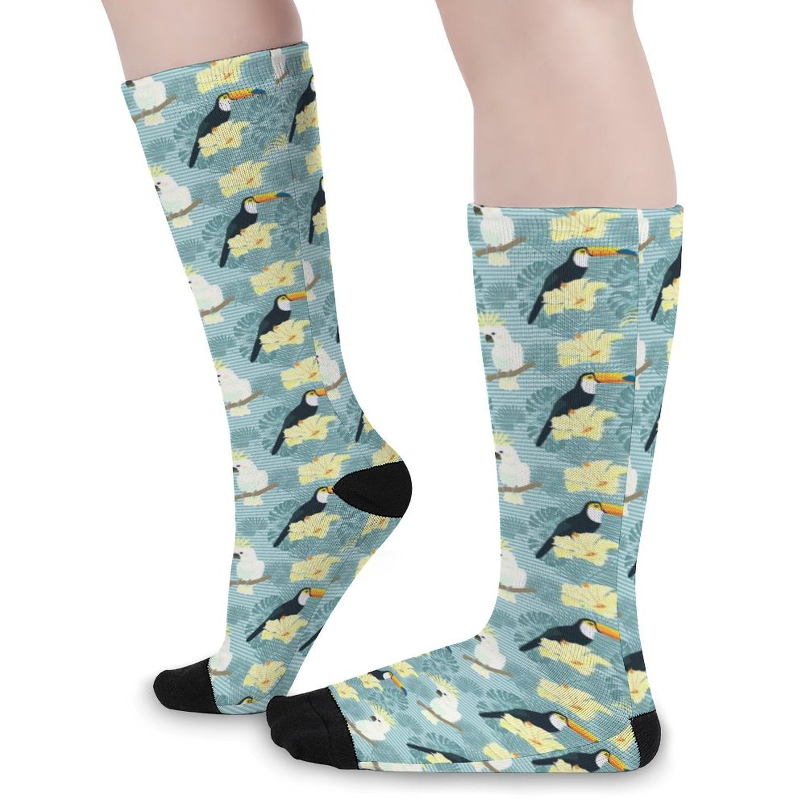 Flamingo flowers Prined socks Gifts for Men Women