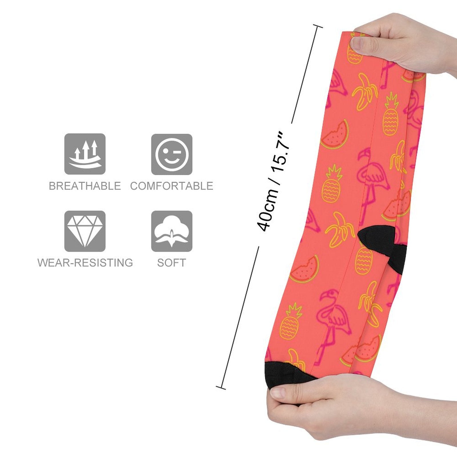 Fruity Flamingo Prined socks Gifts for Men Women