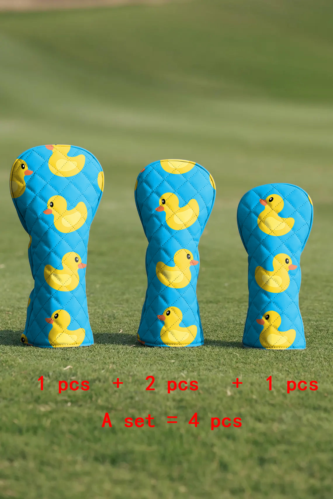 Yellow duck Quilting Golf Cover Set Digital Printing Sewing The Perfect Gift For Your Favorite Team 4 Pcs Set