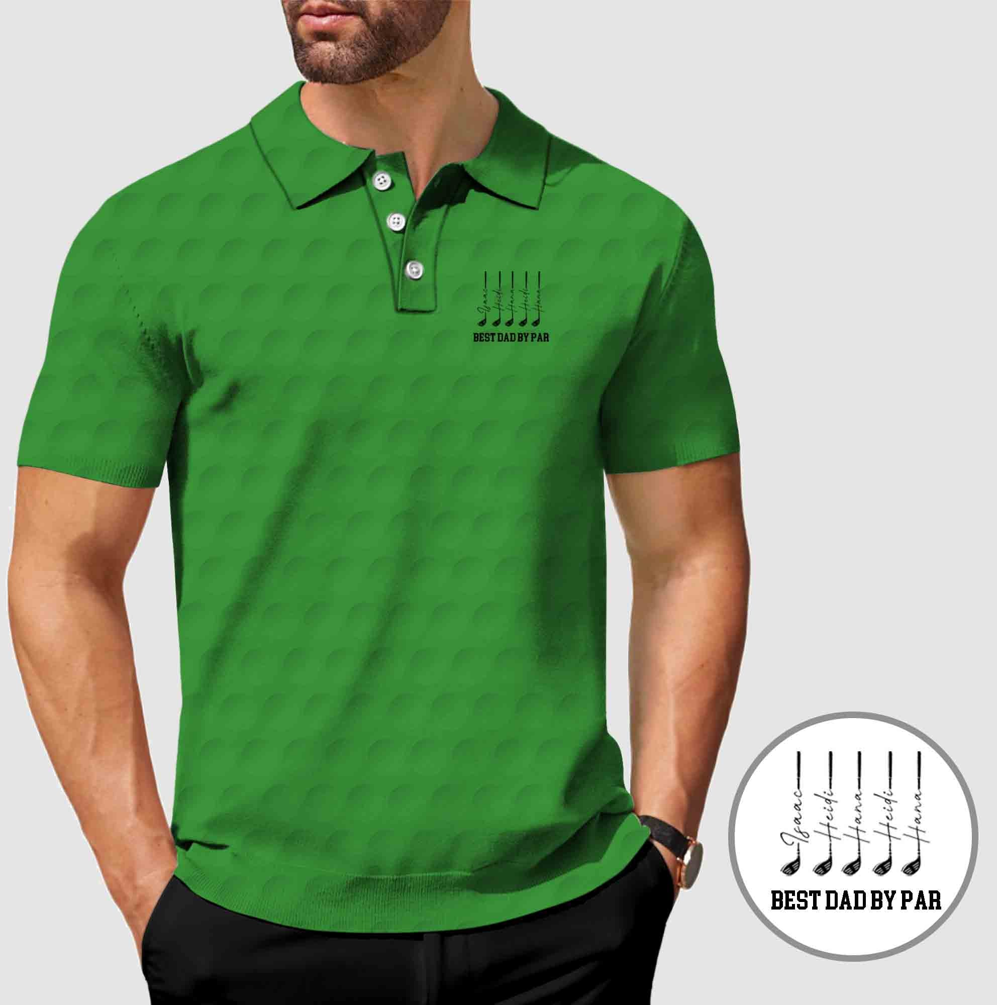 Men's White Golf Ball And Golf Club Print Designer style Polo