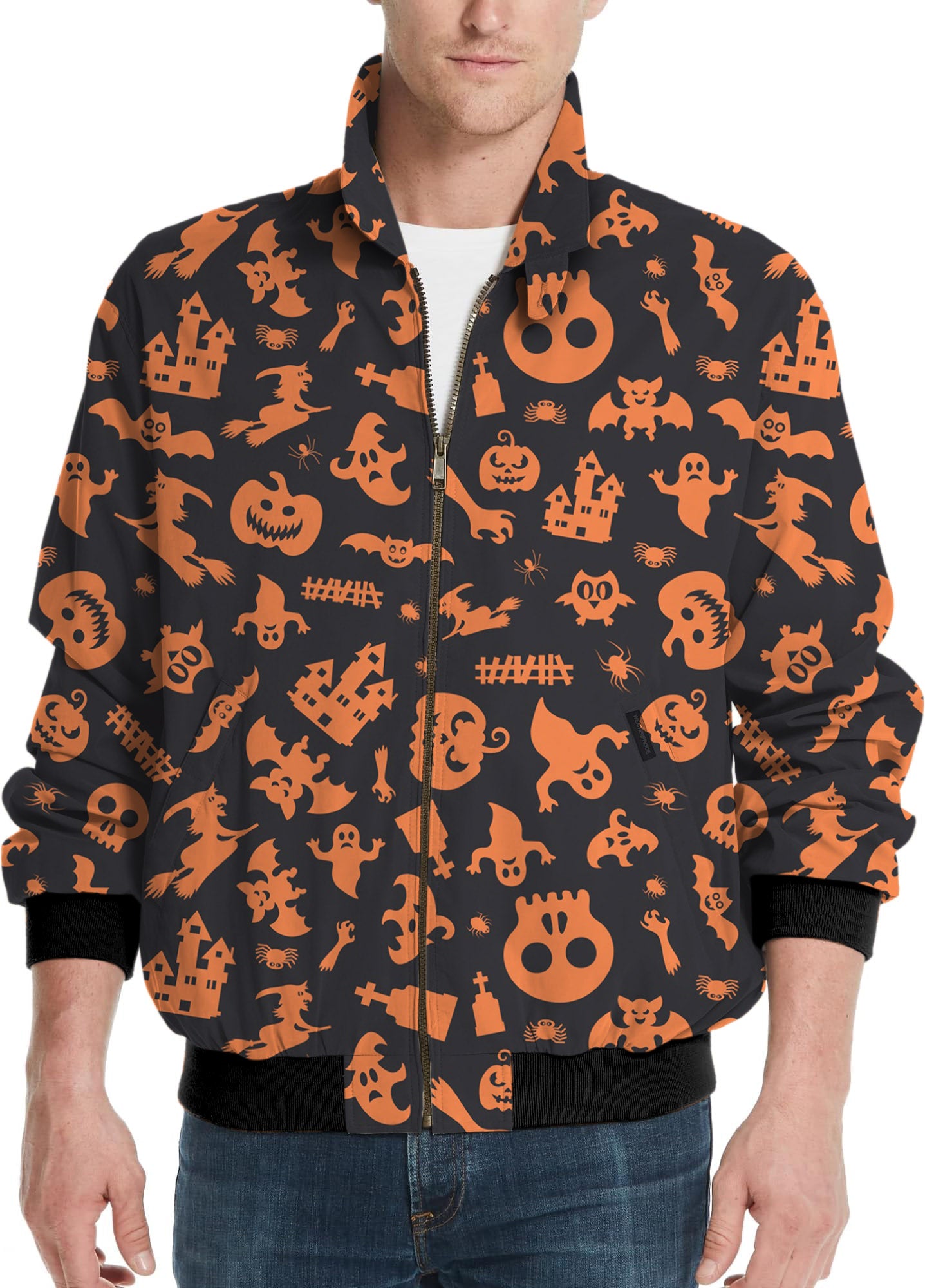 Spooky Halloween-Men's Golf Windbreaker Light Jacket