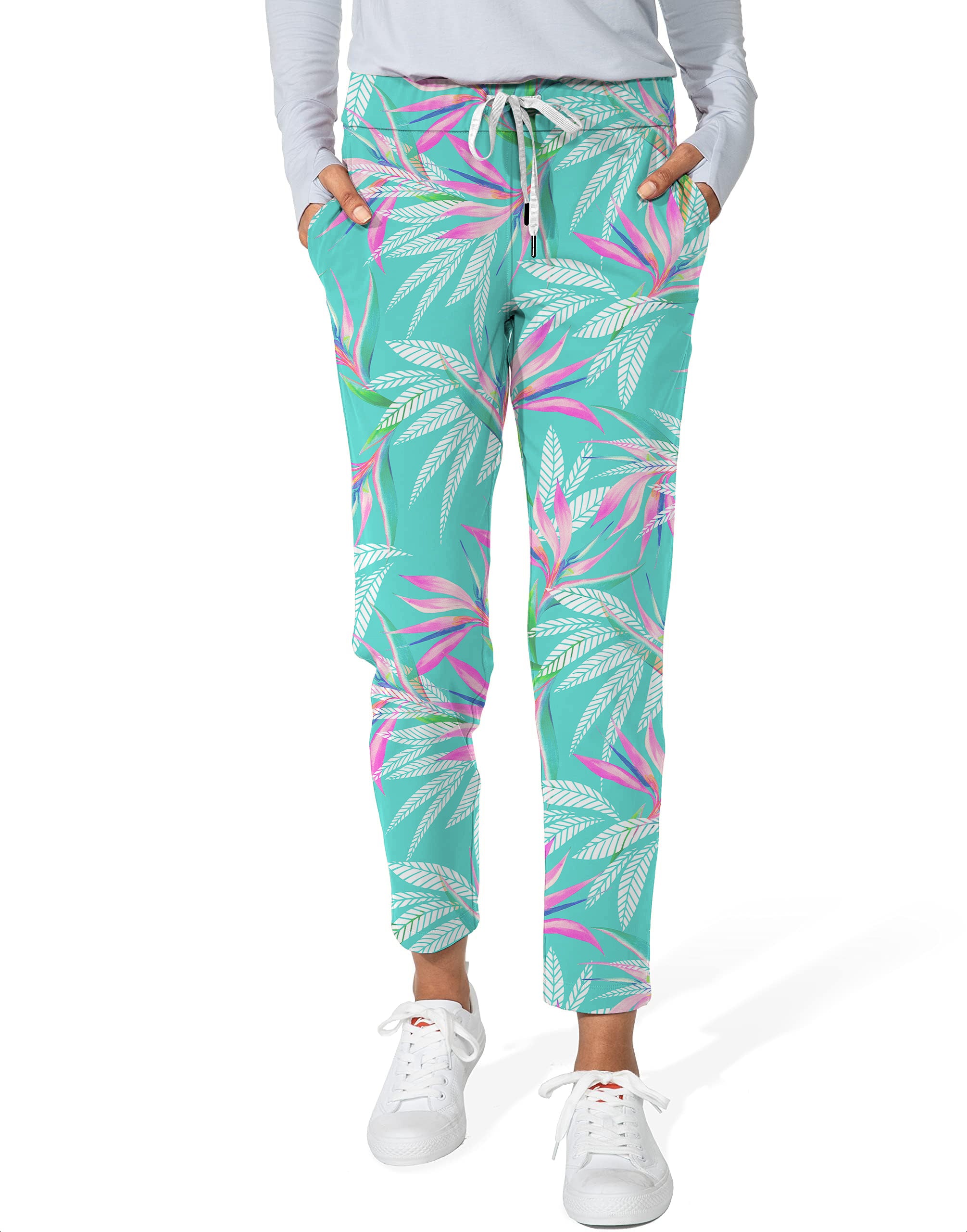Tropical leaves Women's 7/8 Stretch Ankle Golf Pants