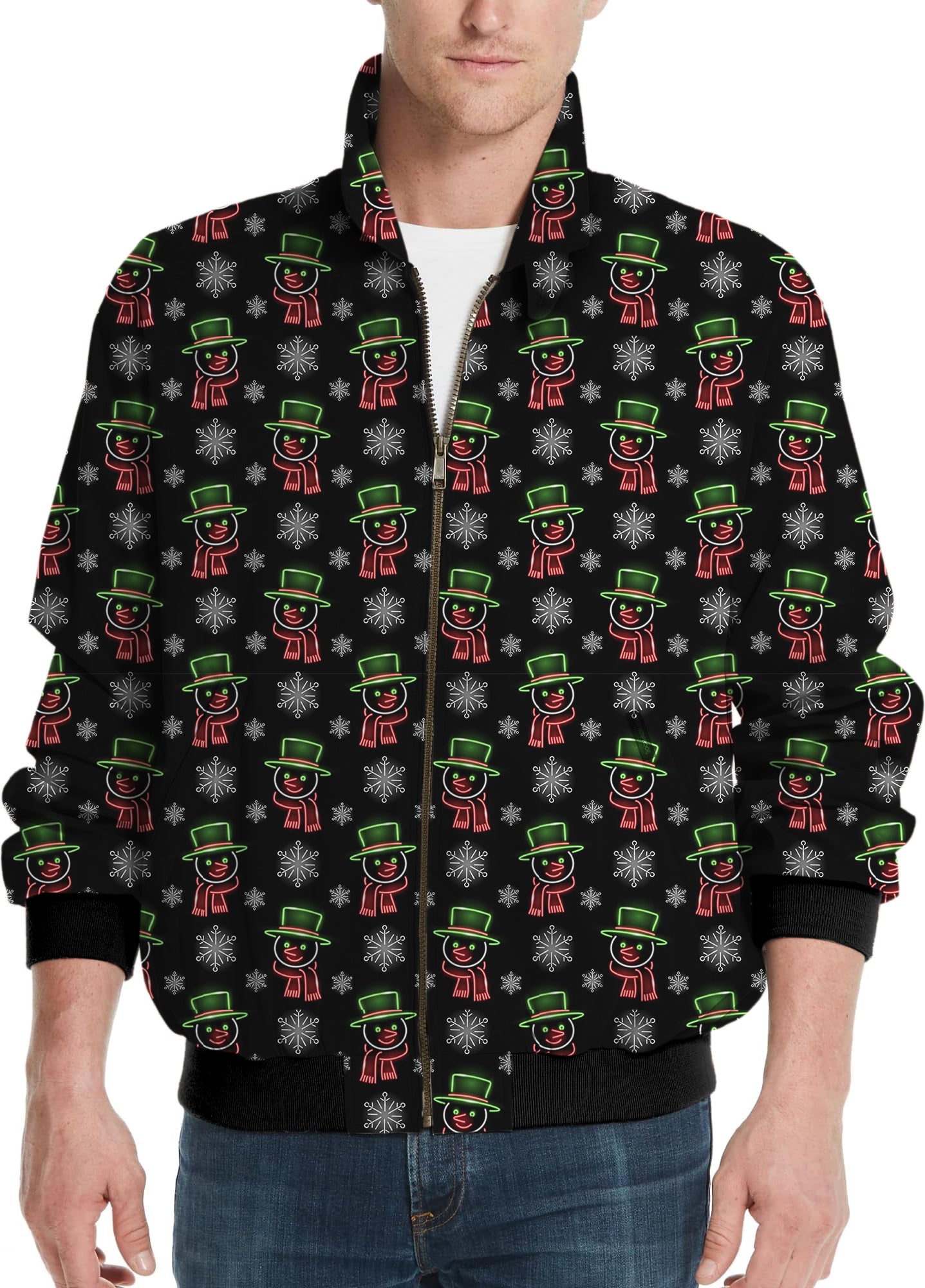 Neon Snowman-Men's Golf Windbreaker Light Jacket
