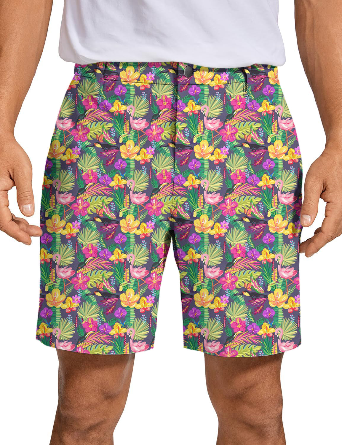 Men's Hand drawn flamingo Golf Shorts