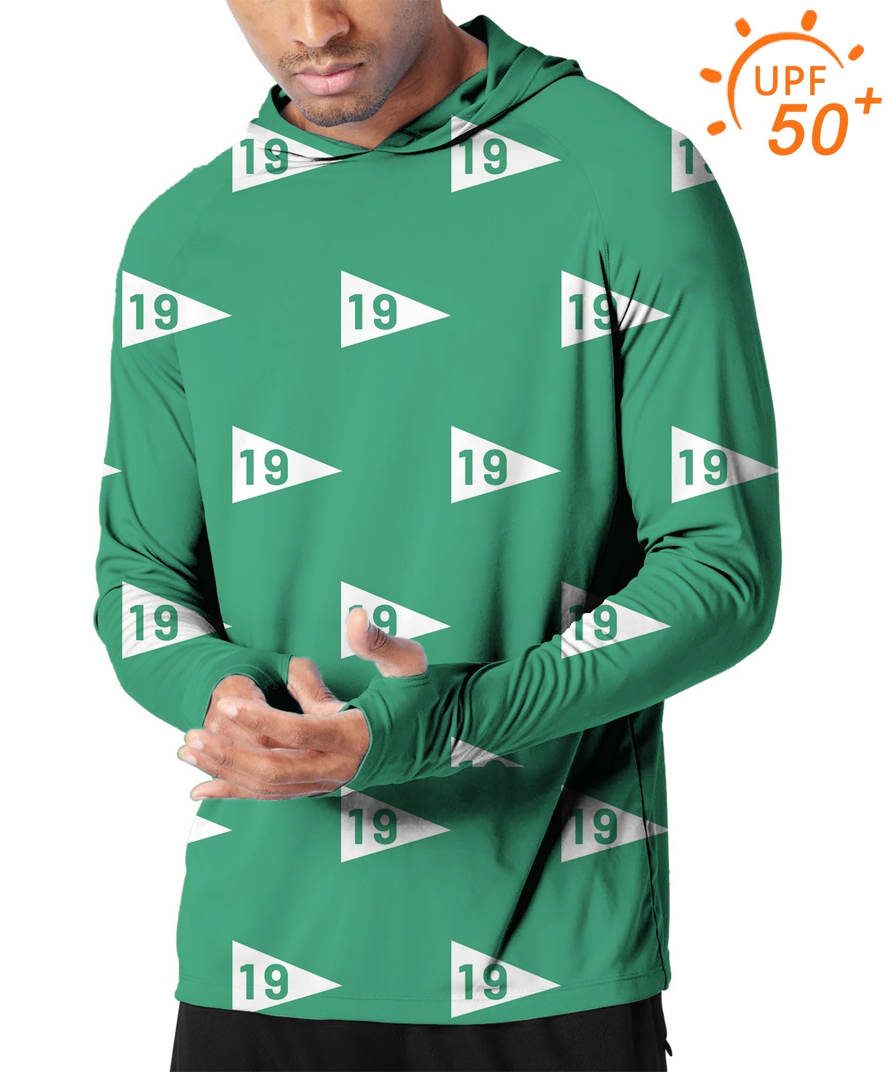 Men's Outdoor 19th hole-38 Golf sun protection slim fit hoodie with UPF 50+ protection and thumb holes