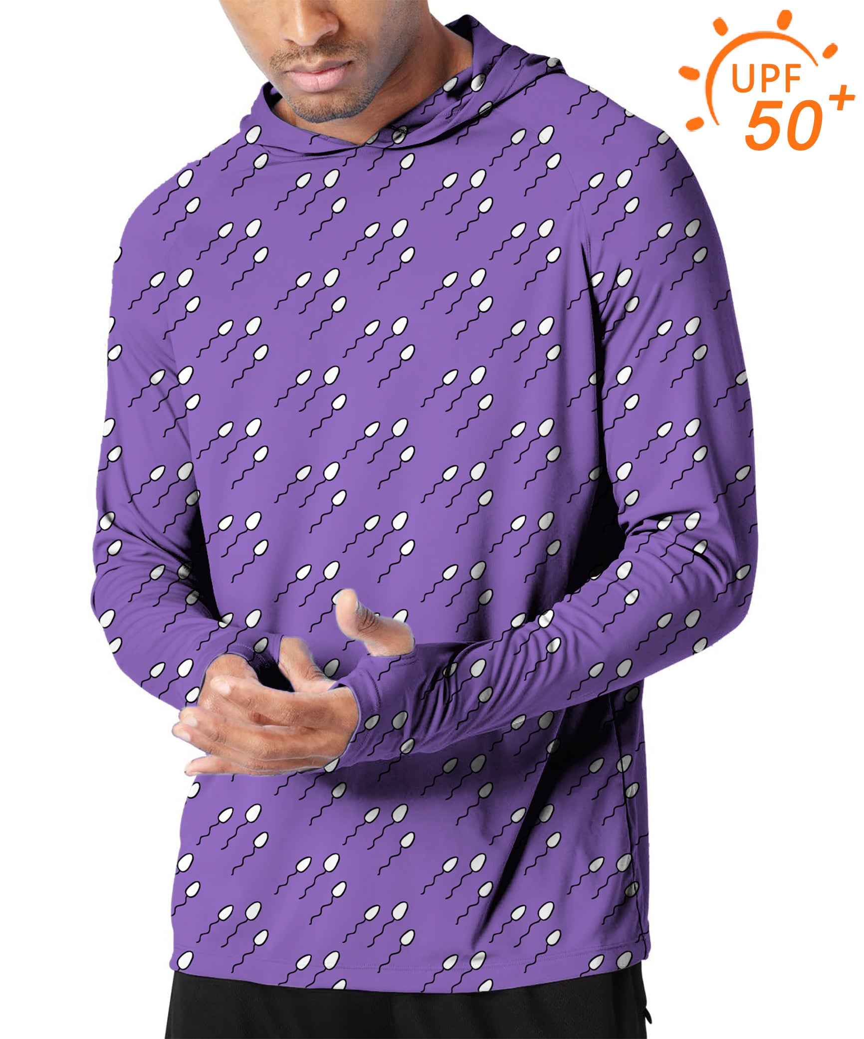 Men's Outdoor Abstract Sperm Lines Golf Sun Protection Loose Fit hoodies