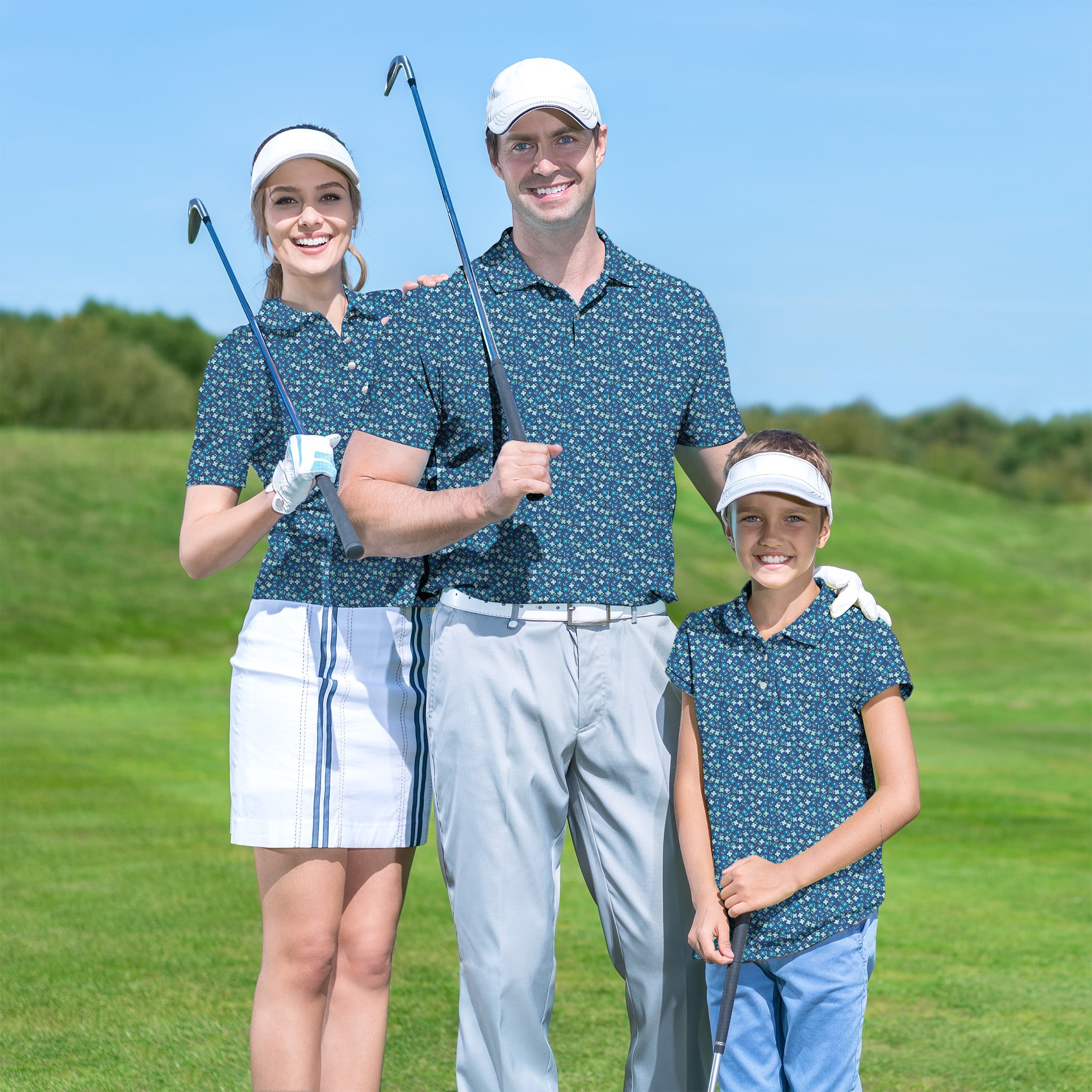 Golf Polo Family set Navy blue Clover