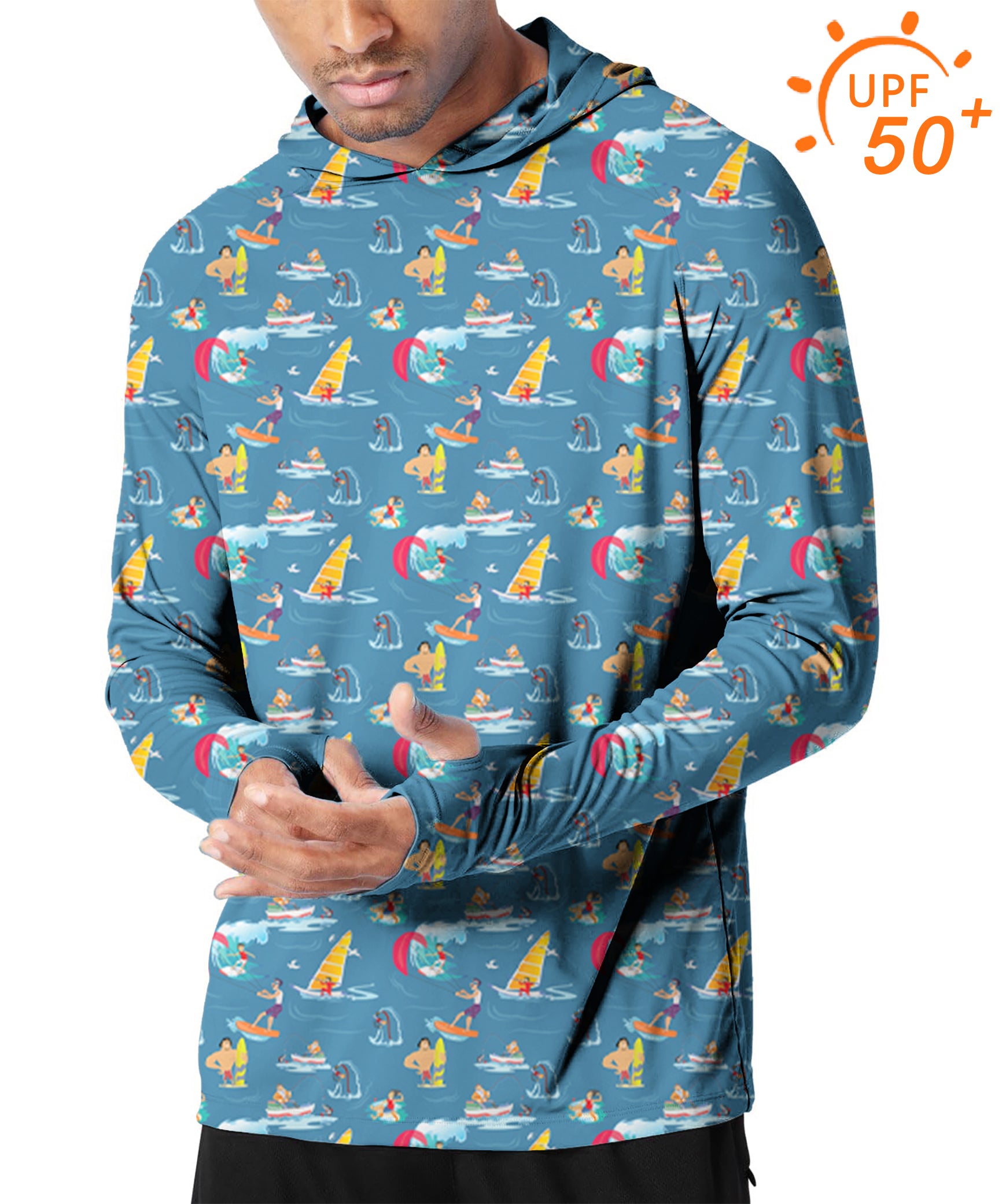 Men's Outdoor Sailboat Ocean Play Golf Sun Protection Slim Fit hoodies