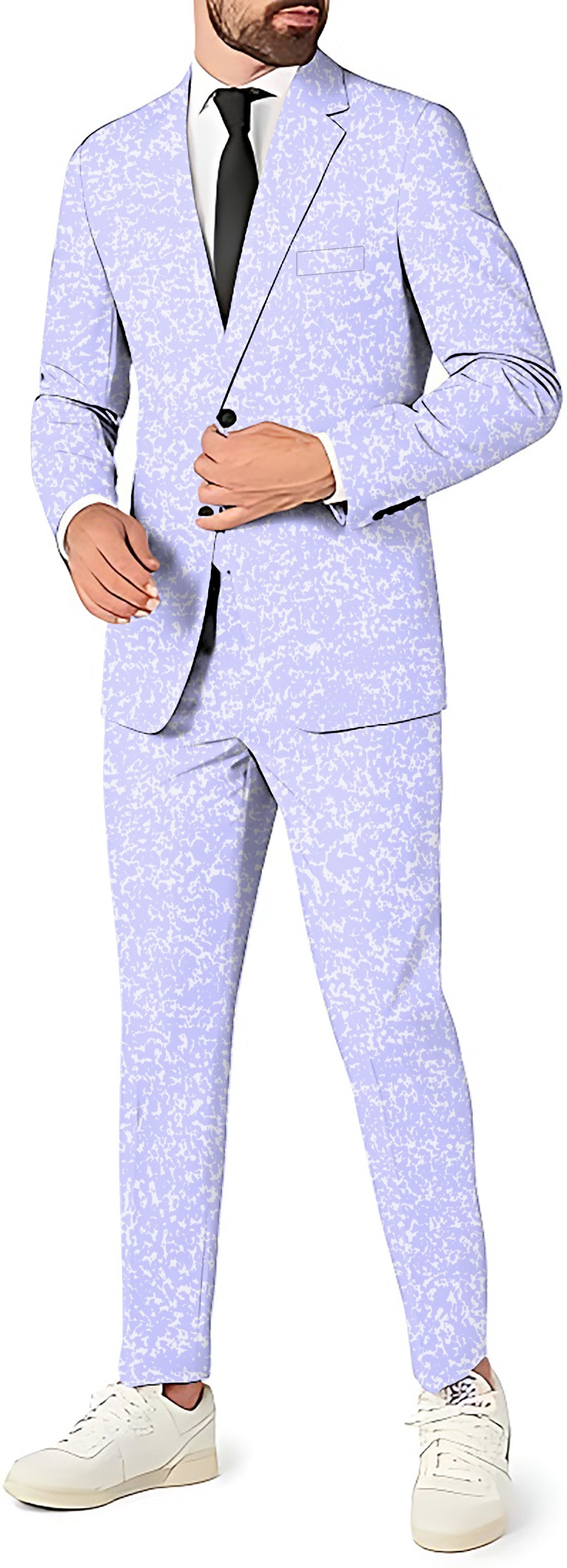 Lavender Links men's blazer, vest, and pants party suit set with slim fit and modern tailored cut