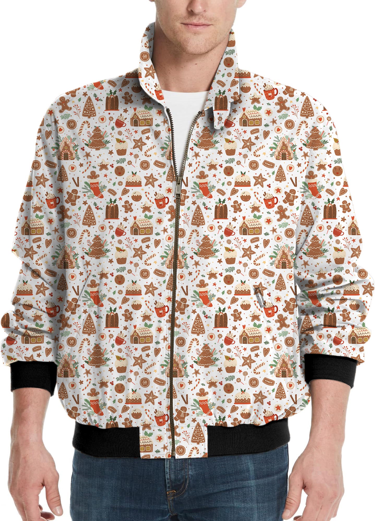 White Christmas Candy House-Men's Golf Windbreaker Light Jacket