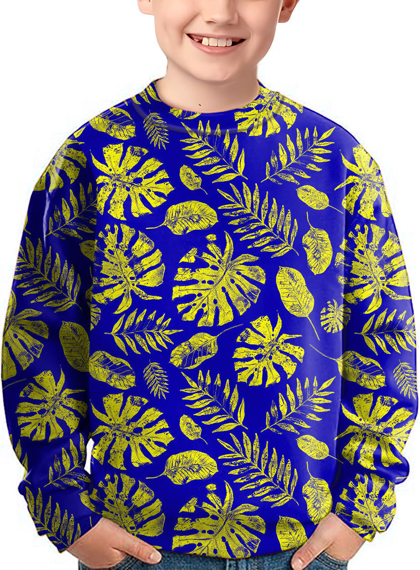Tropical plants Crewneck Pullover Kids Ugly Sweater