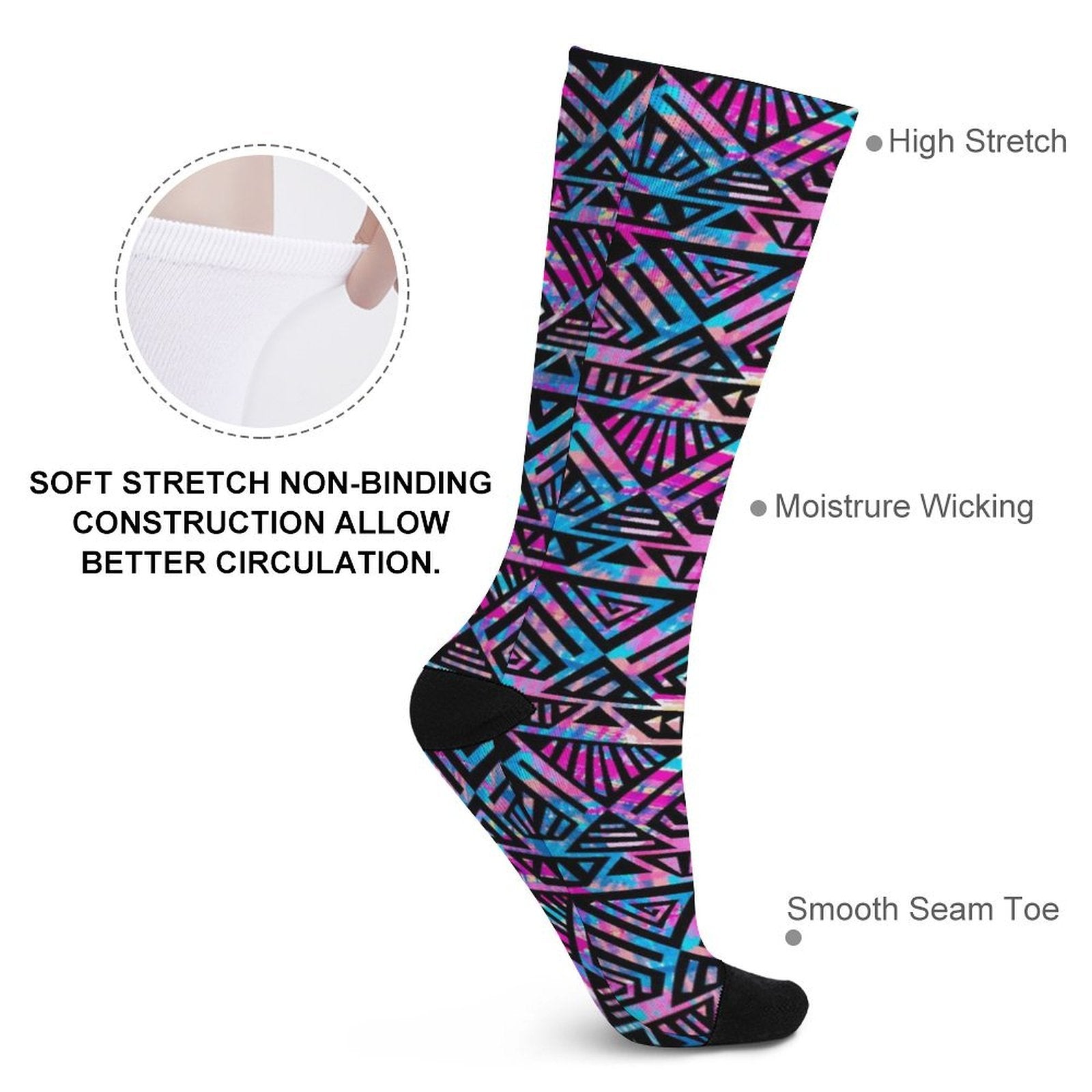 Purple grid Prined socks Gifts for Men Women