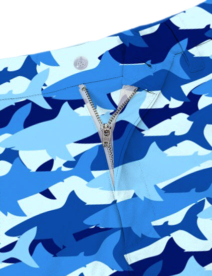 Men Shark Camo Golf Shorts