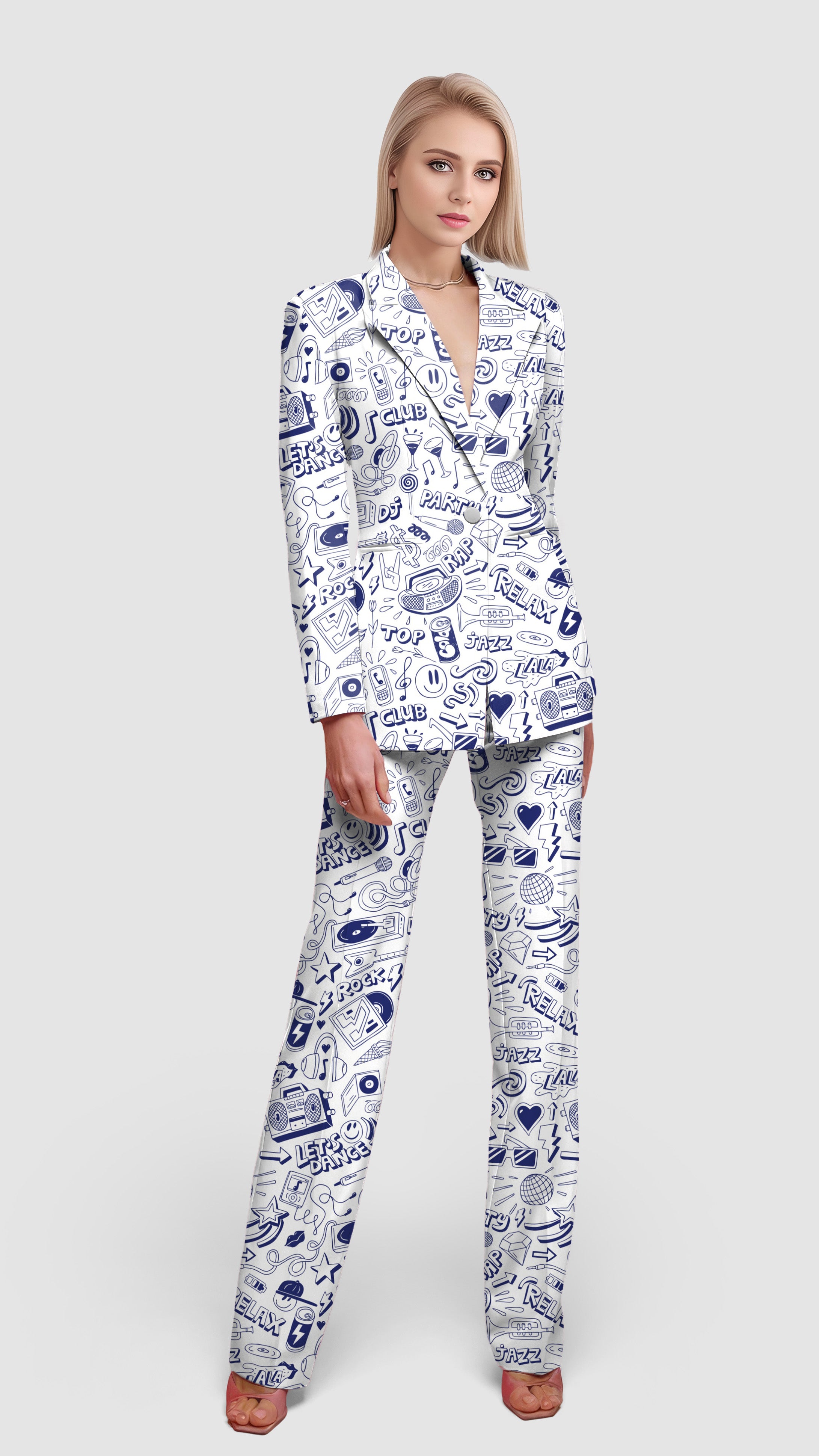 Fore Play-Women's Blazer Casual Work Office Blazer Suit set