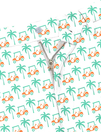 Men Palm trees and golf carts Golf Shorts