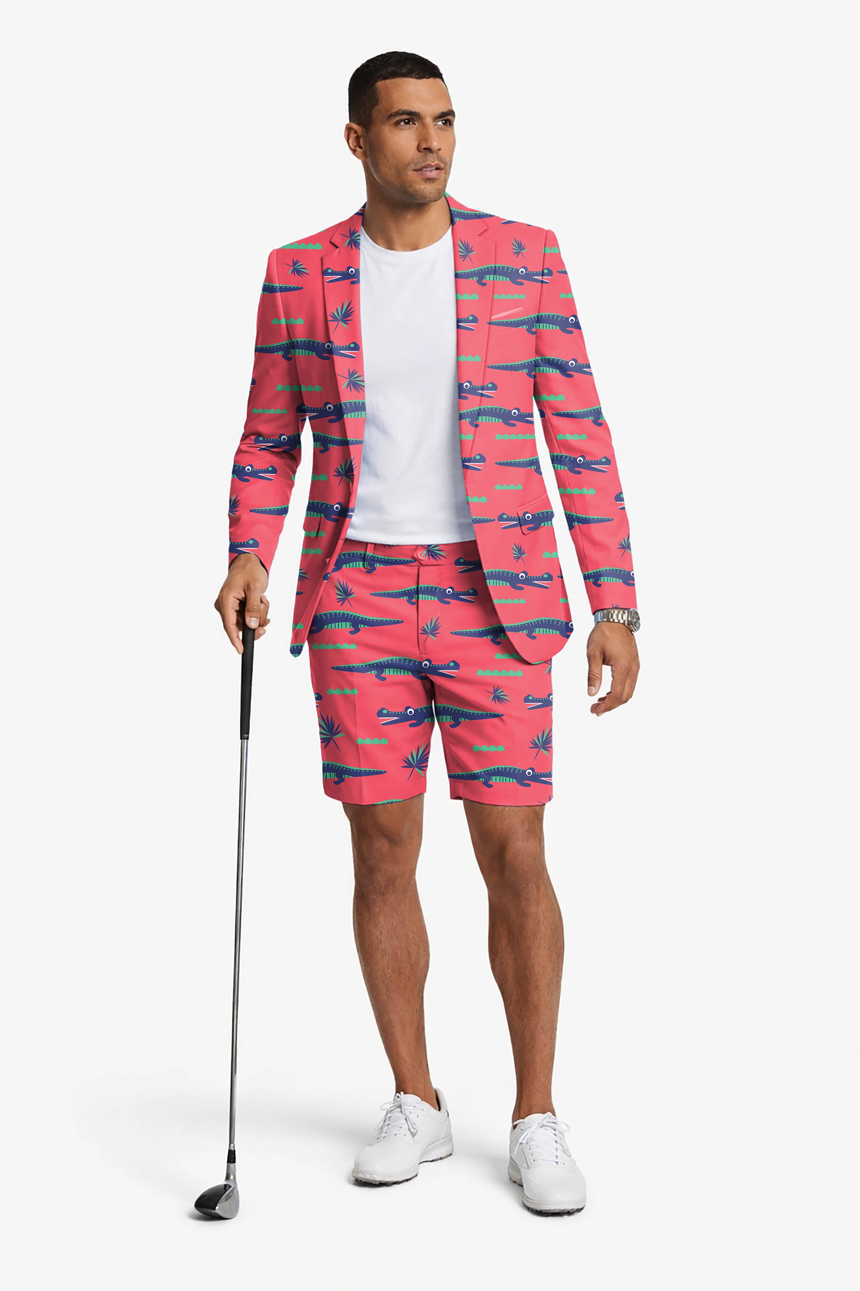 Alligator's Got My Ball Men's Party Costumes-Theme Party 2pcs Suit set-Blazer Shorts