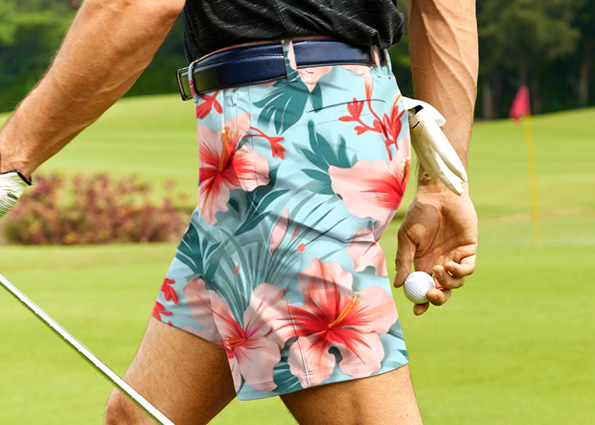 Men Tropical Course Golf Shorts