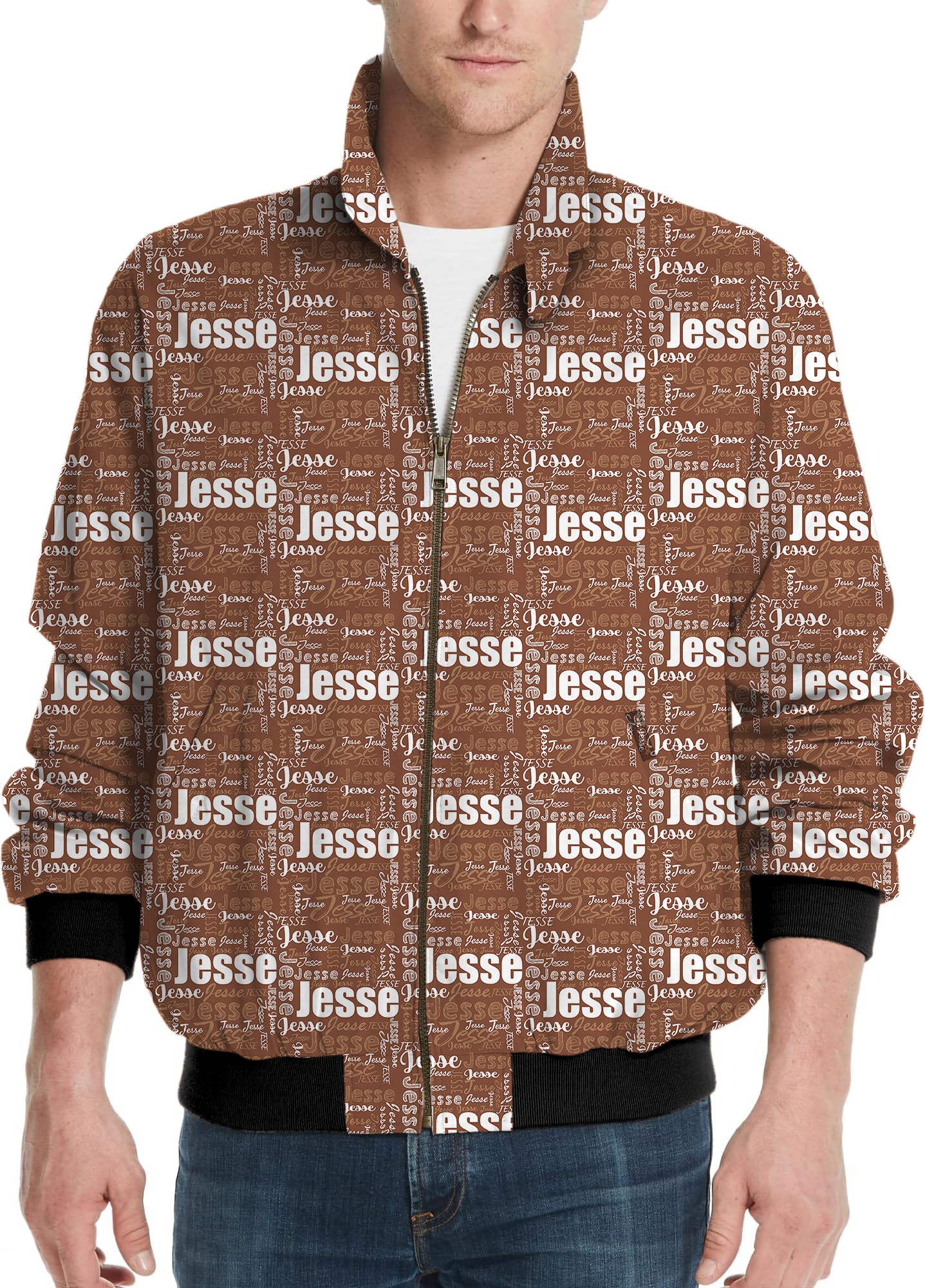Custom name brown-Men's Golf Windbreaker Light Jacket