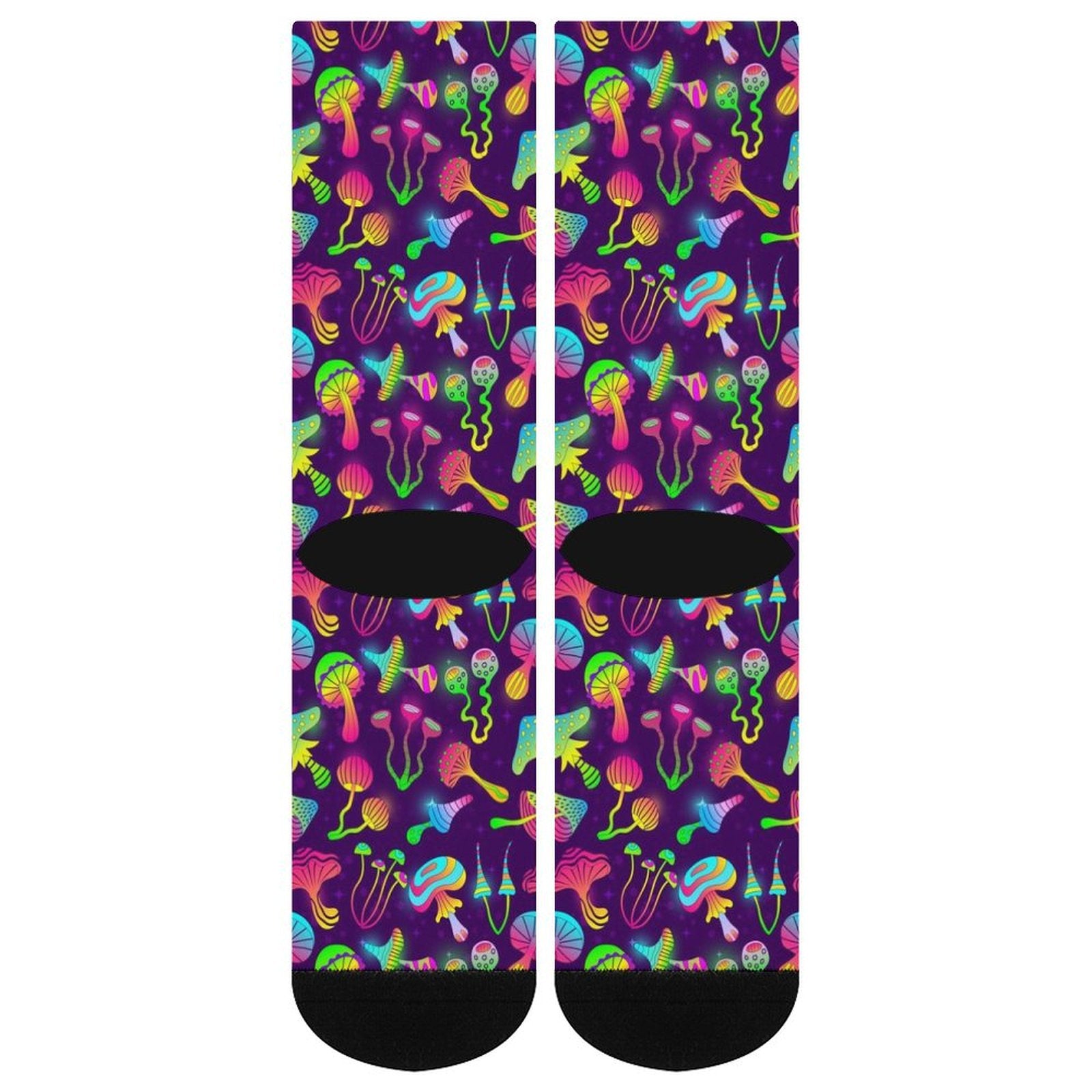 Neon Mushroom Prined socks Gifts for Men Women