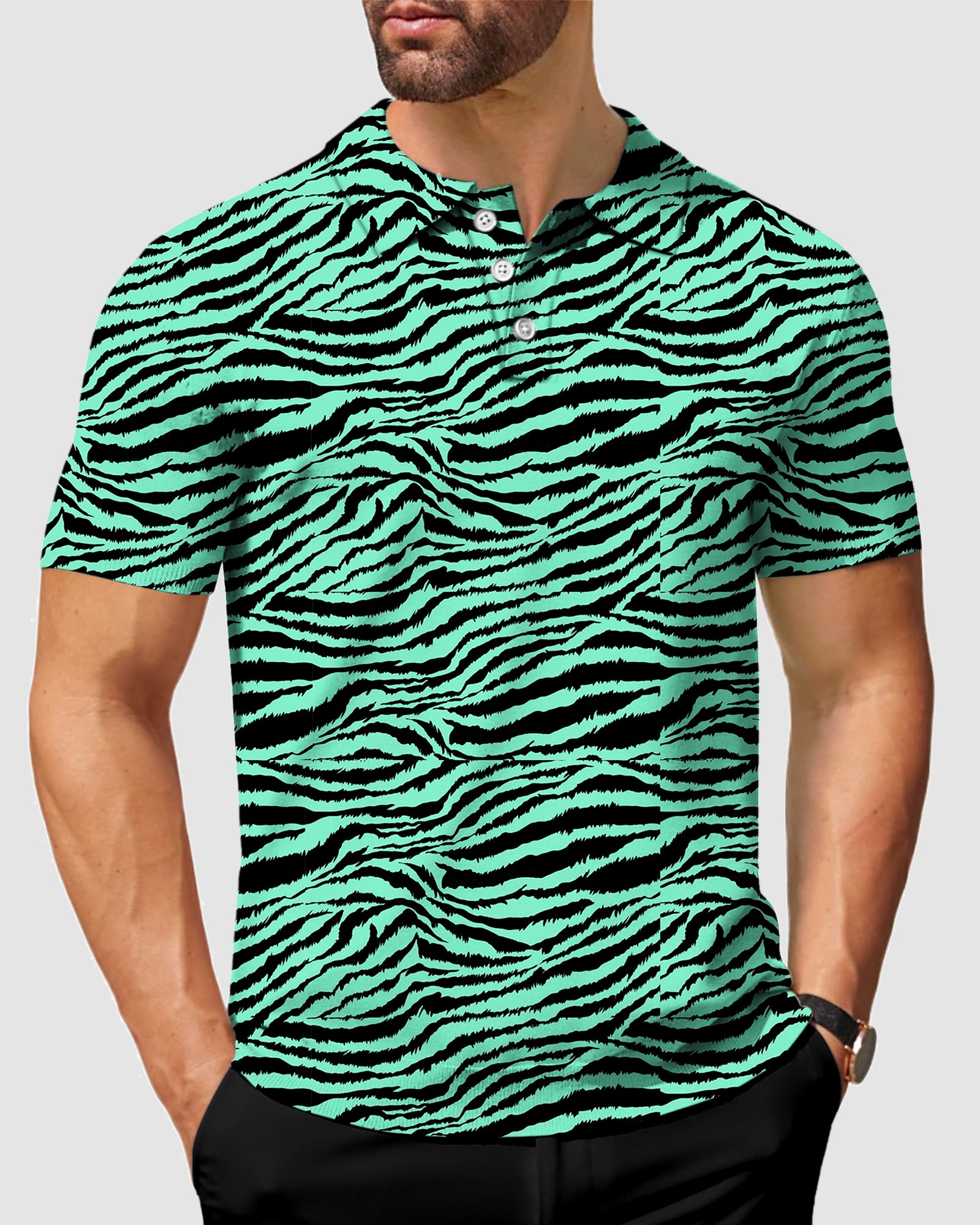 Men's Teal Tiger golf polo