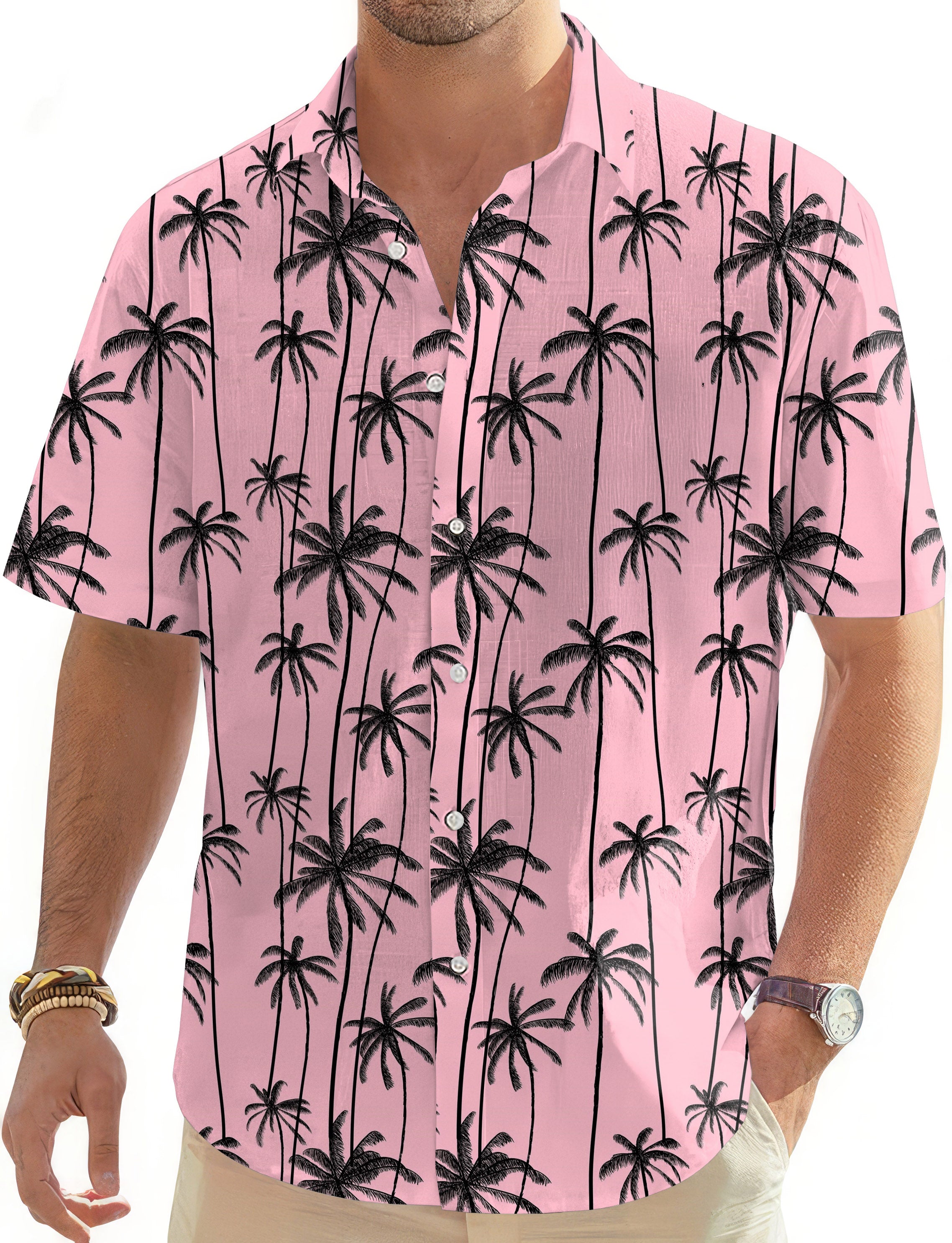 Miami Palms-Men's Golf Hawaiian Shirts Button Down Shirt
