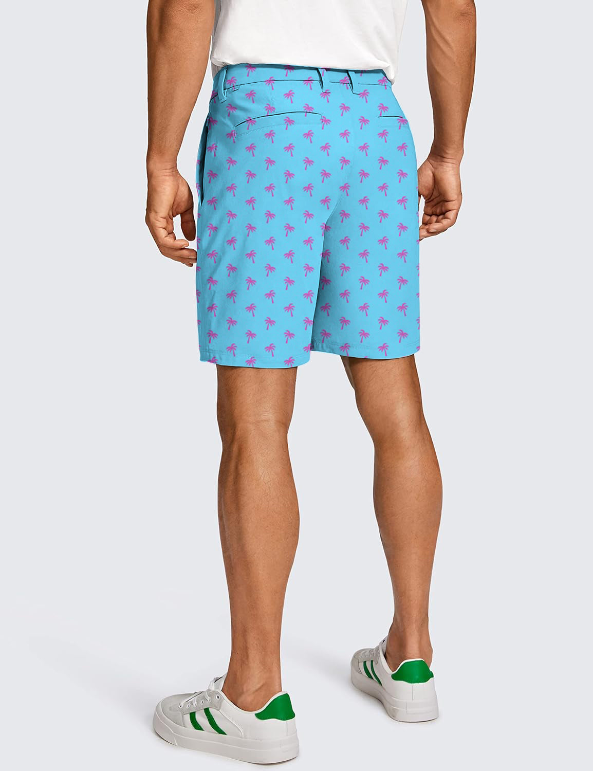 Men Pink Palm Trees Golf Shorts