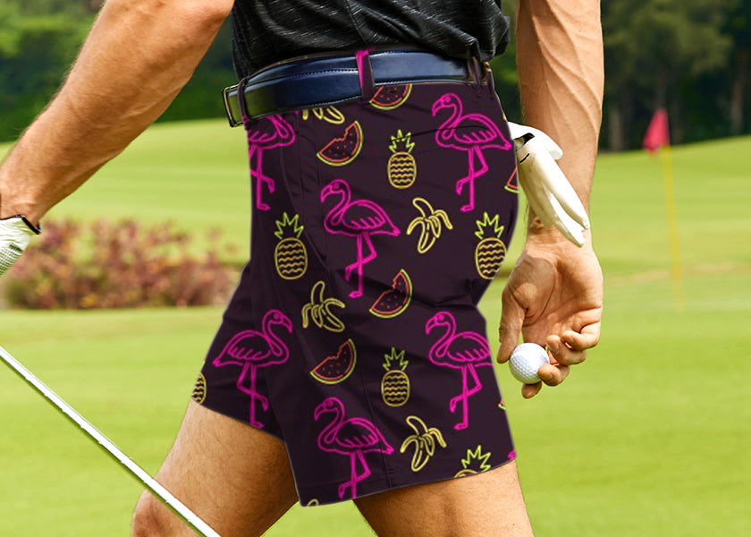 Men Neon Light Nonsense Golf Shorts