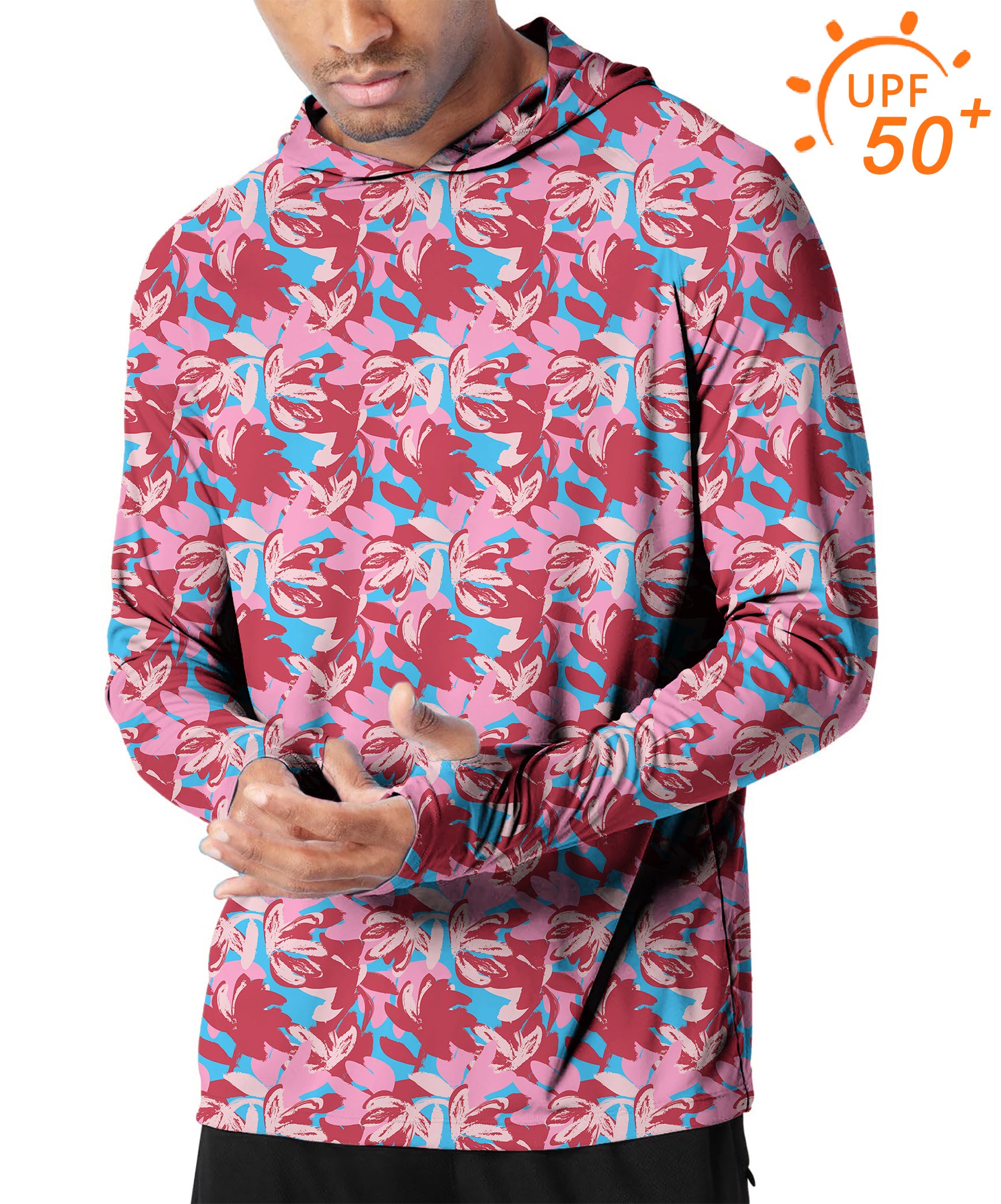 Men's Outdoor Oil painting of flowers Golf Sun Protection Slim Fit hoodies