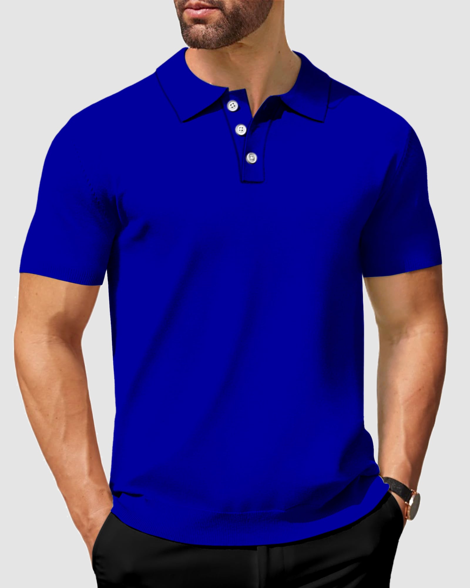 Men's Blue-Royal Blue Men's Golf Polo Custom The Background Color Polo