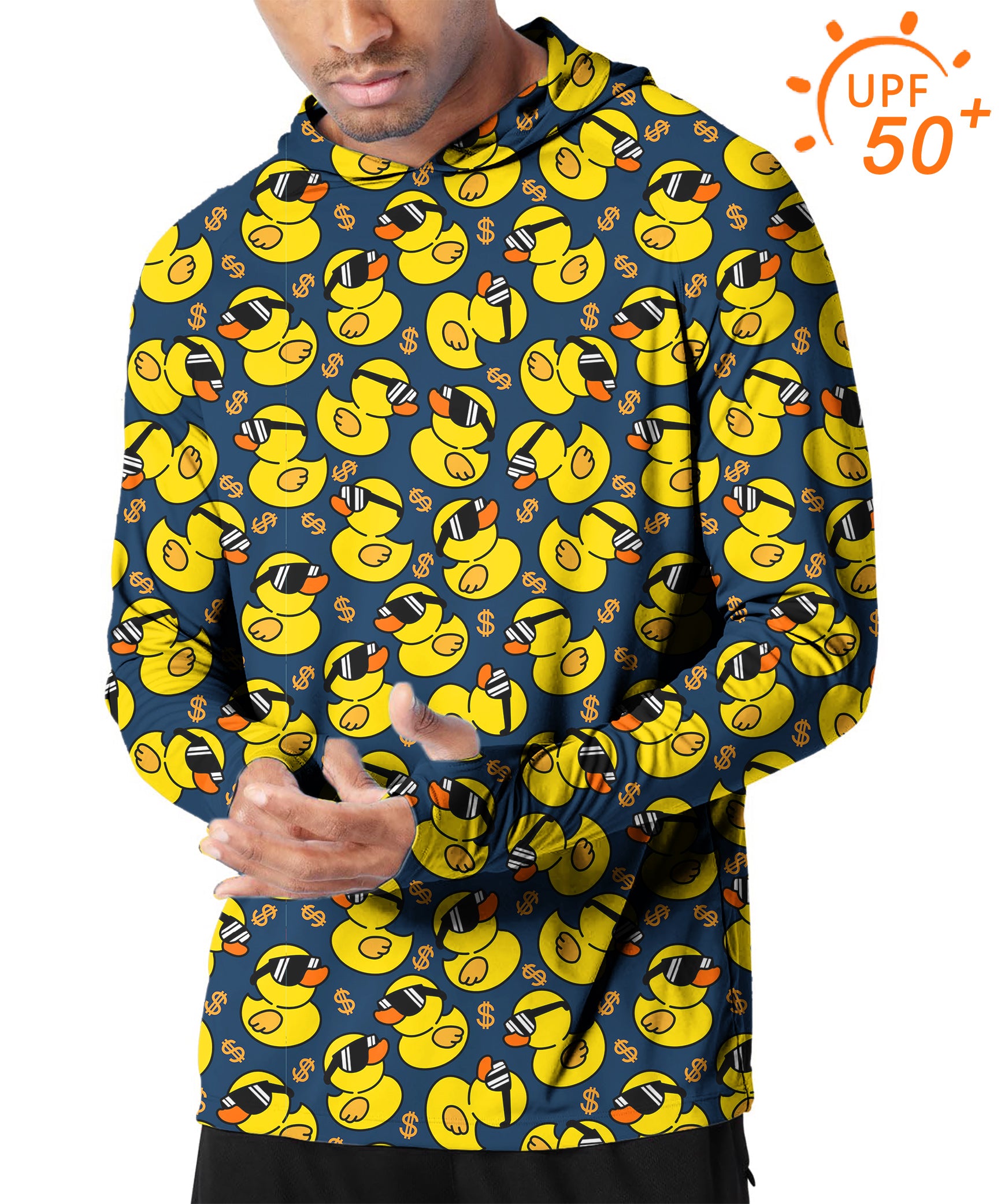 Men's Outdoor Yellow duck Golf Sun Protection Slim Fit hoodies